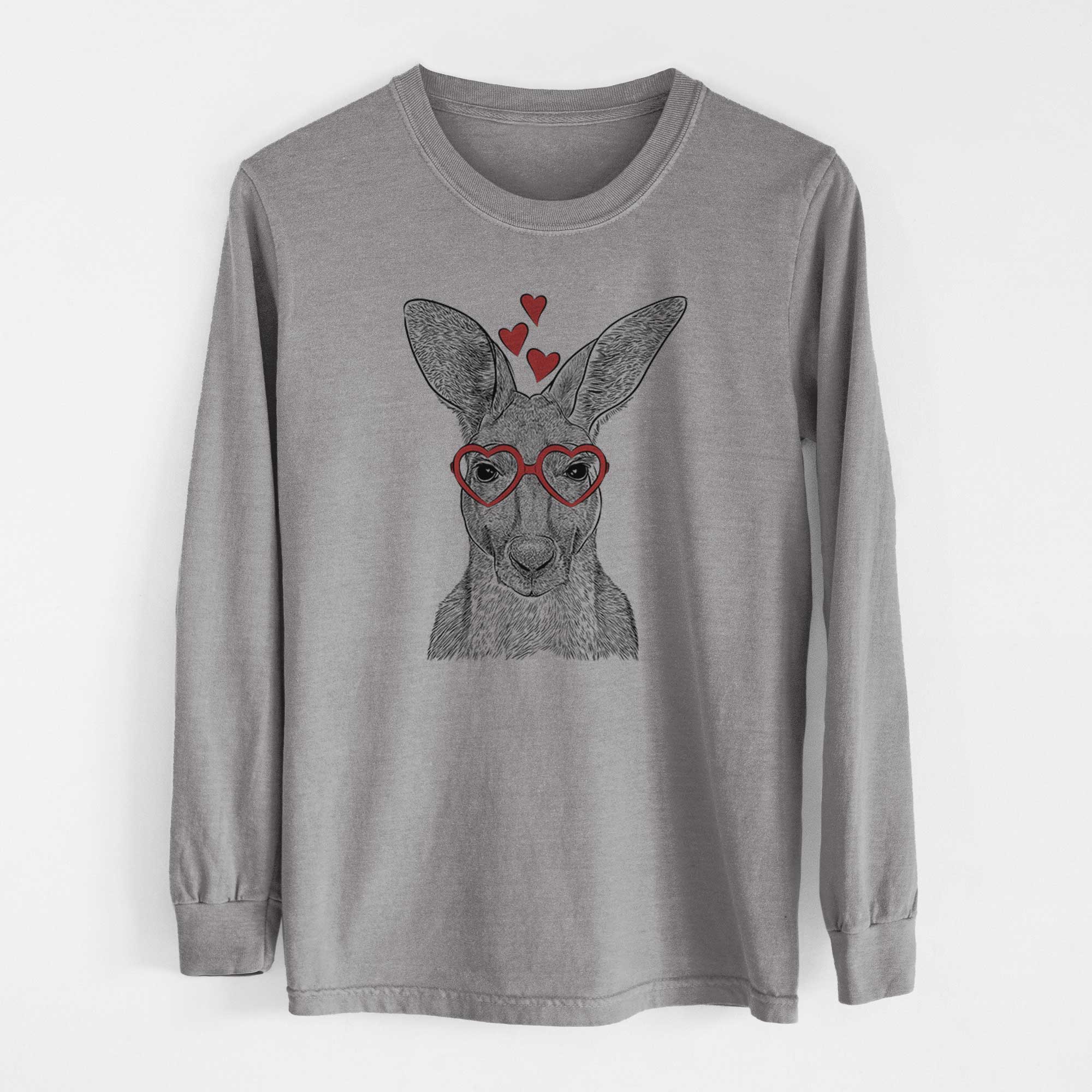 Valentine Roger the Red Kangaroo - Heavyweight 100% Cotton Long Sleeve