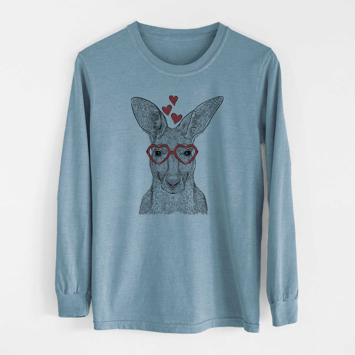 Valentine Roger the Red Kangaroo - Heavyweight 100% Cotton Long Sleeve