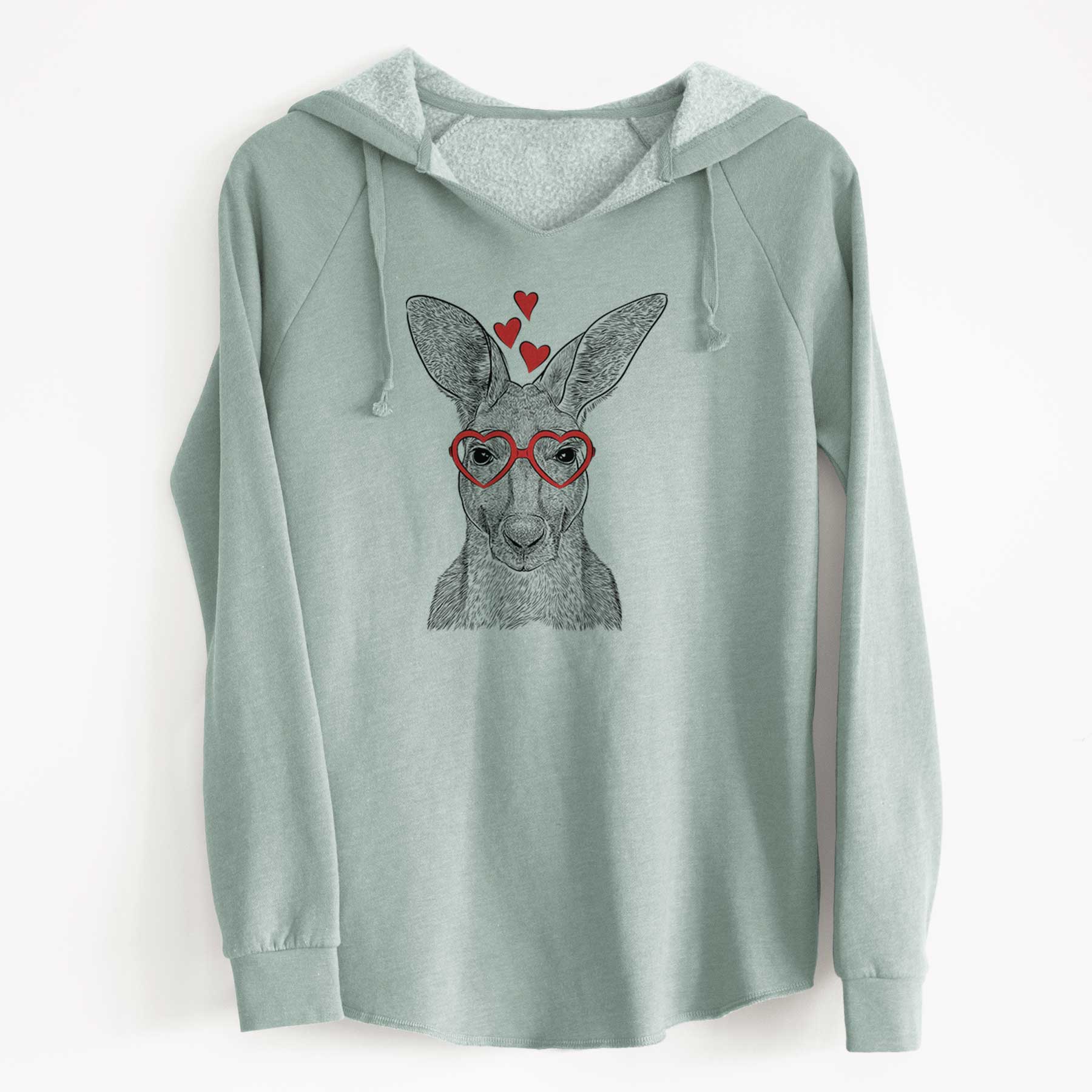 Valentine Roger the Red Kangaroo - Cali Wave Hooded Sweatshirt