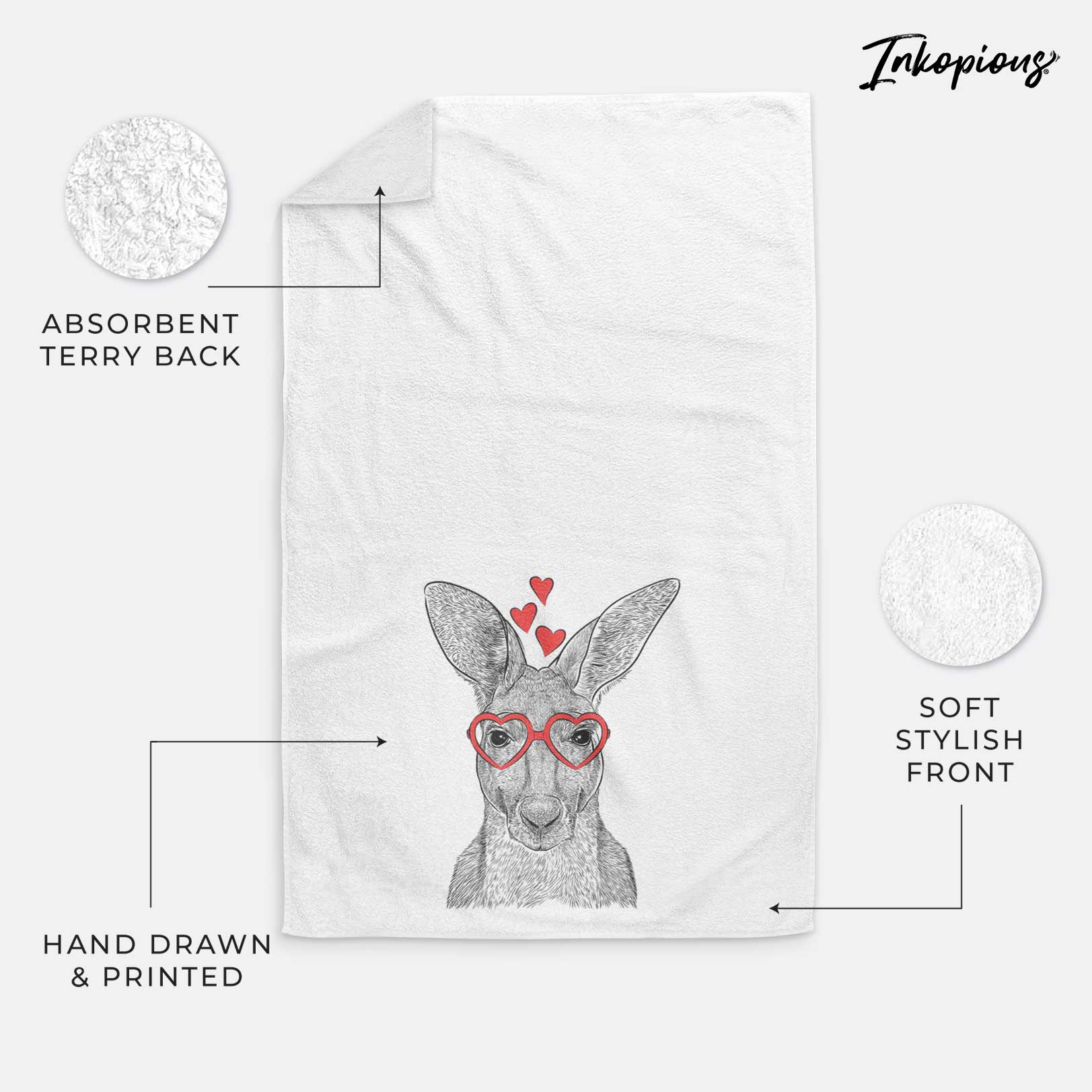 Roger the Red Kangaroo Decorative Hand Towel