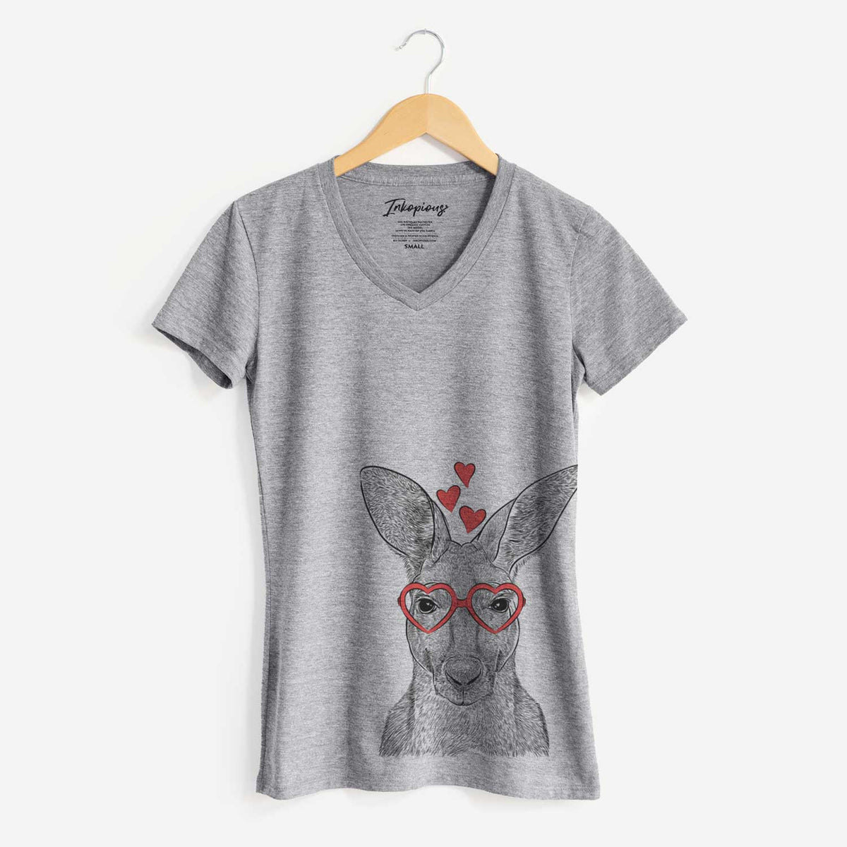 Valentine Roger the Red Kangaroo - Women's V-neck Shirt