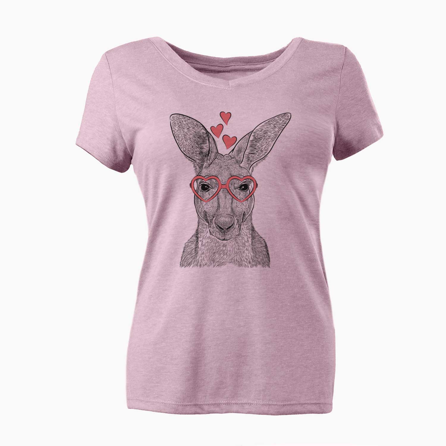 Valentine Roger the Red Kangaroo - Women's V-neck Shirt