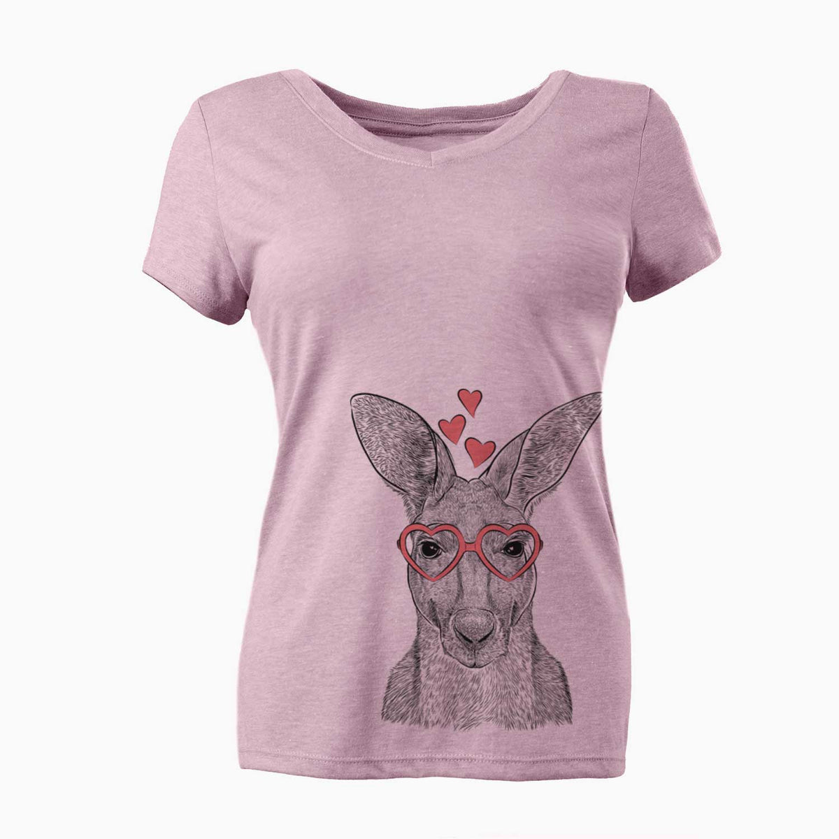 Valentine Roger the Red Kangaroo - Women's V-neck Shirt