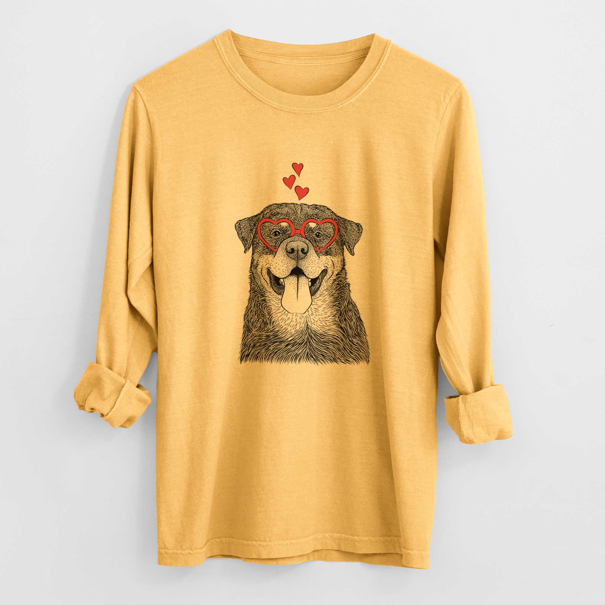 Valentine Romeo the Rottweiler - Heavyweight 100% Cotton Long Sleeve