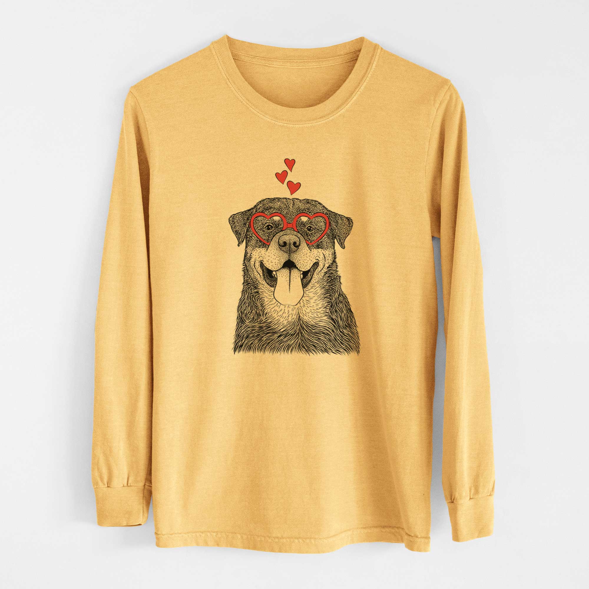 Valentine Romeo the Rottweiler - Heavyweight 100% Cotton Long Sleeve