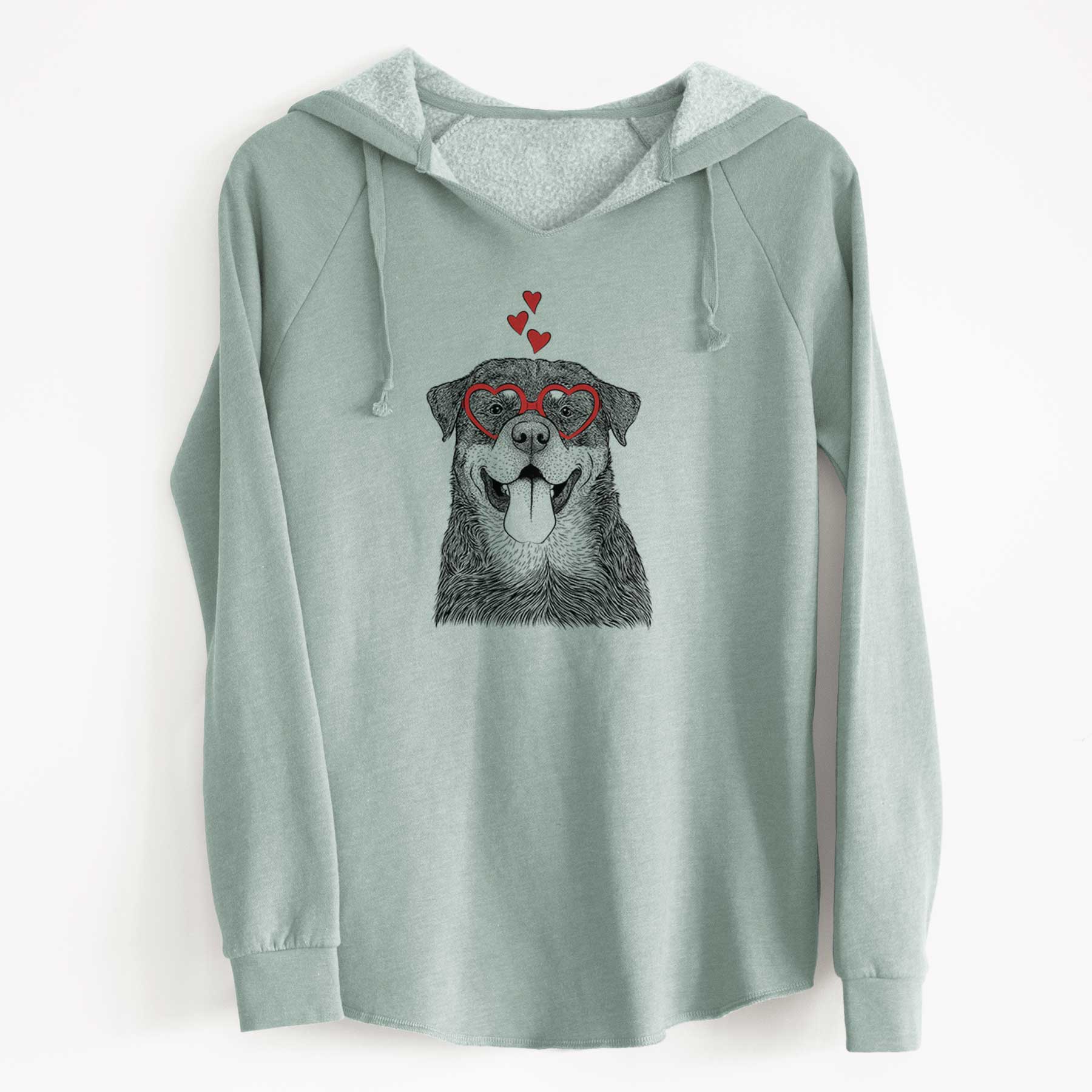 Valentine Romeo the Rottweiler - Cali Wave Hooded Sweatshirt