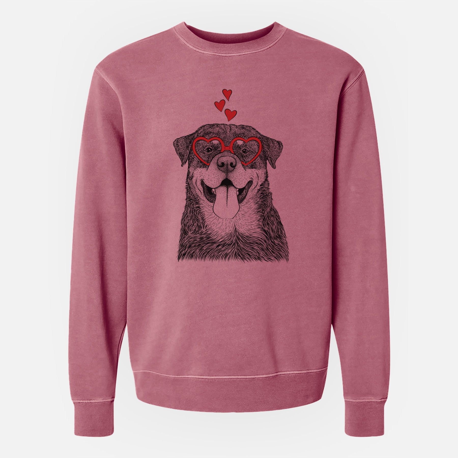 Valentine Romeo the Rottweiler - Unisex Pigment Dyed Crew Sweatshirt