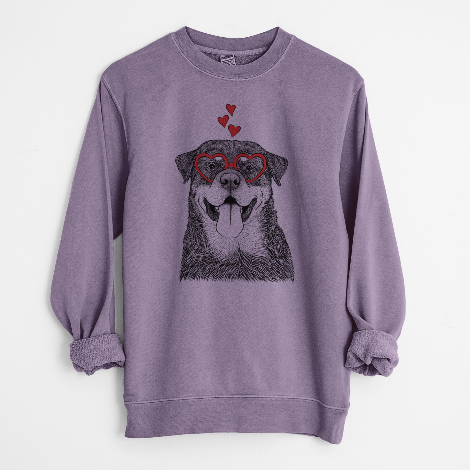 Valentine Romeo the Rottweiler - Unisex Pigment Dyed Crew Sweatshirt