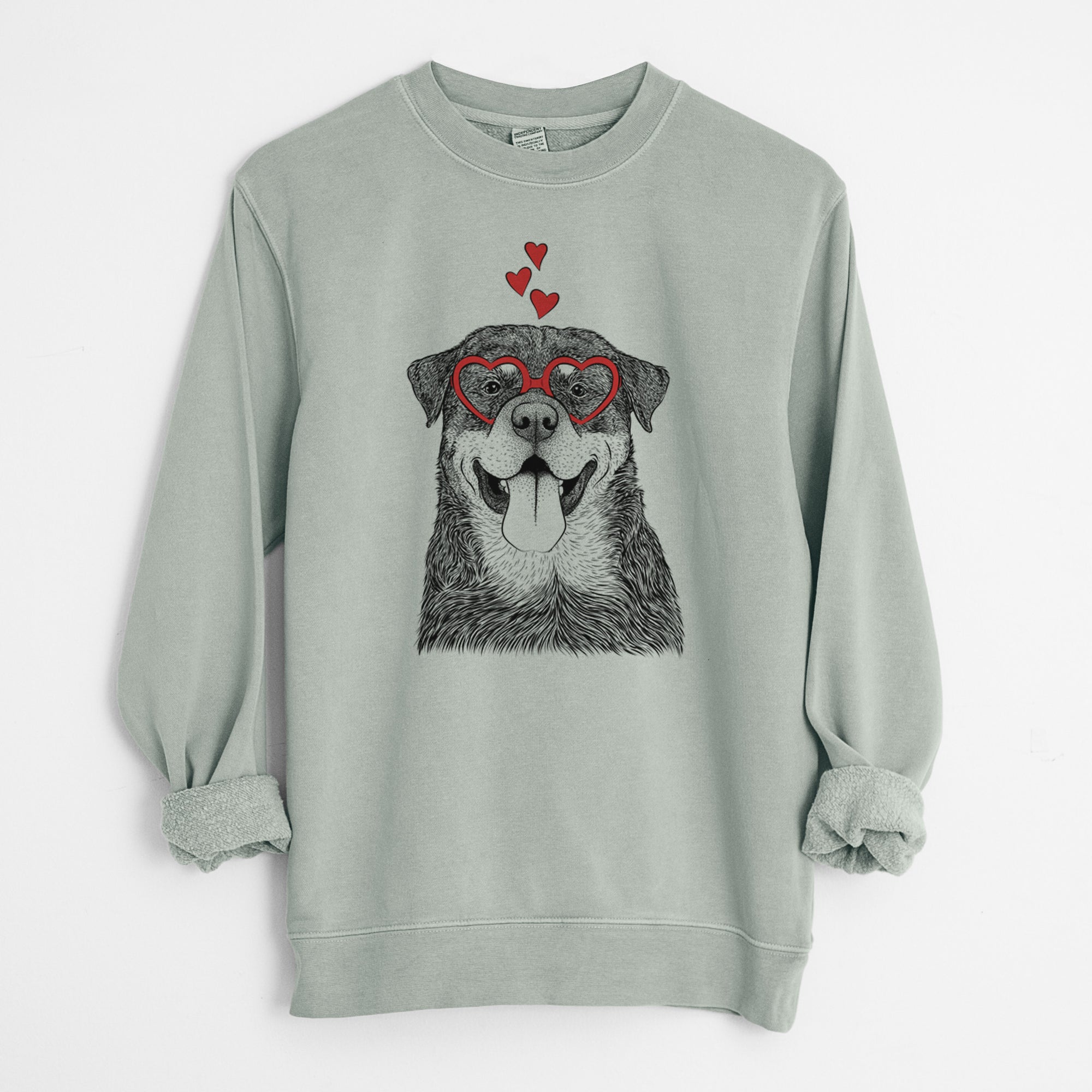 Valentine Romeo the Rottweiler - Unisex Pigment Dyed Crew Sweatshirt