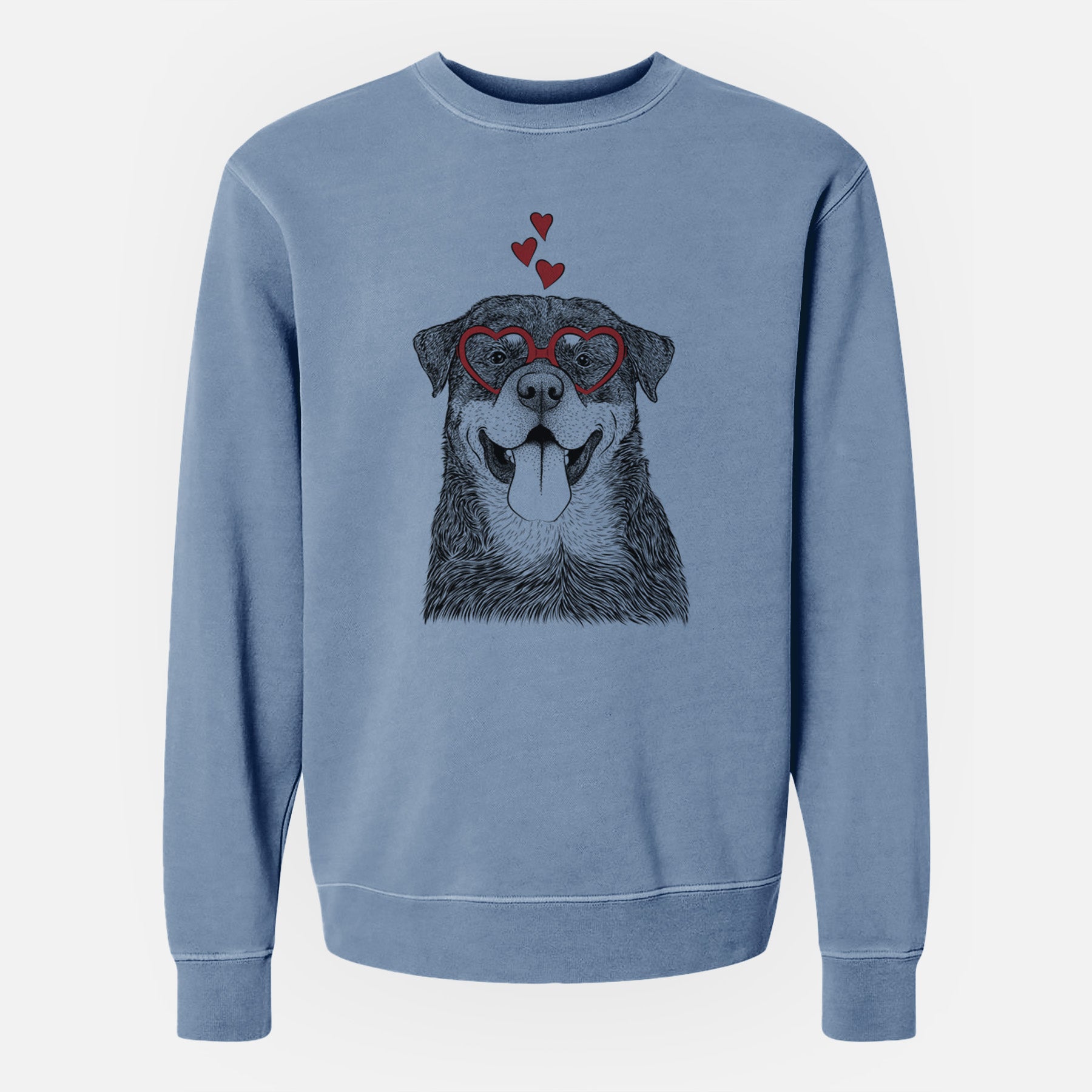 Valentine Romeo the Rottweiler - Unisex Pigment Dyed Crew Sweatshirt