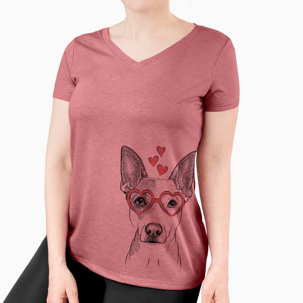 Valentine Roo the Mixed Breed - Women's V-neck Shirt