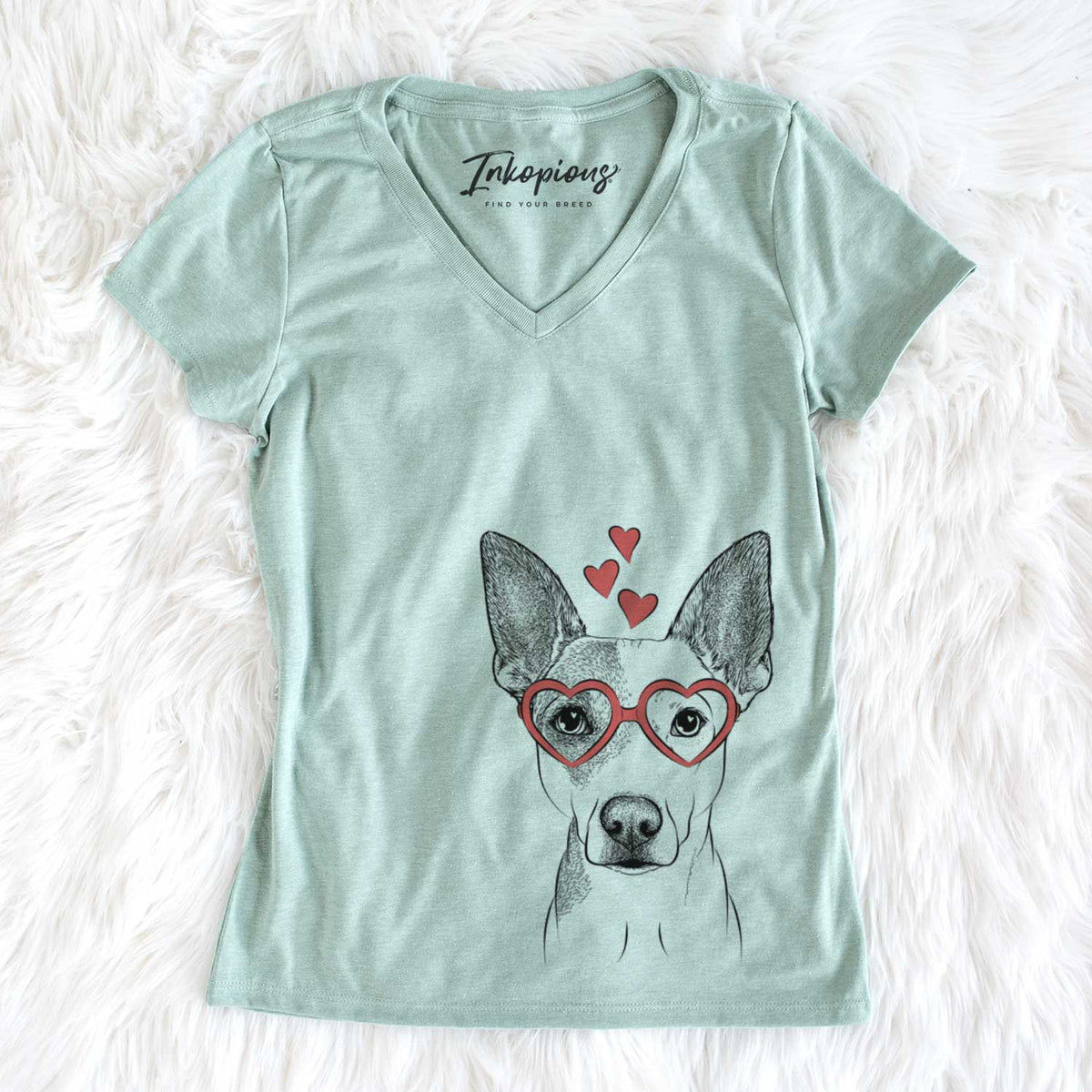 Valentine Roo the Mixed Breed - Women&#39;s V-neck Shirt