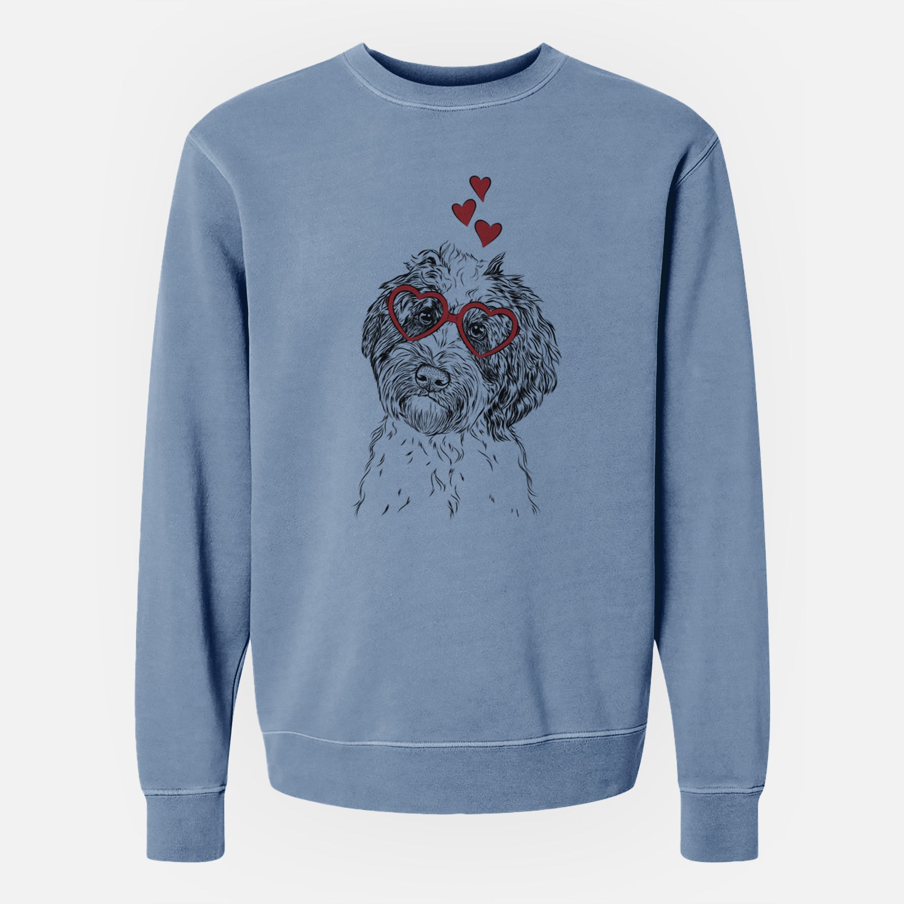 Valentine Rooney the Aussiedoodle - Unisex Pigment Dyed Crew Sweatshirt