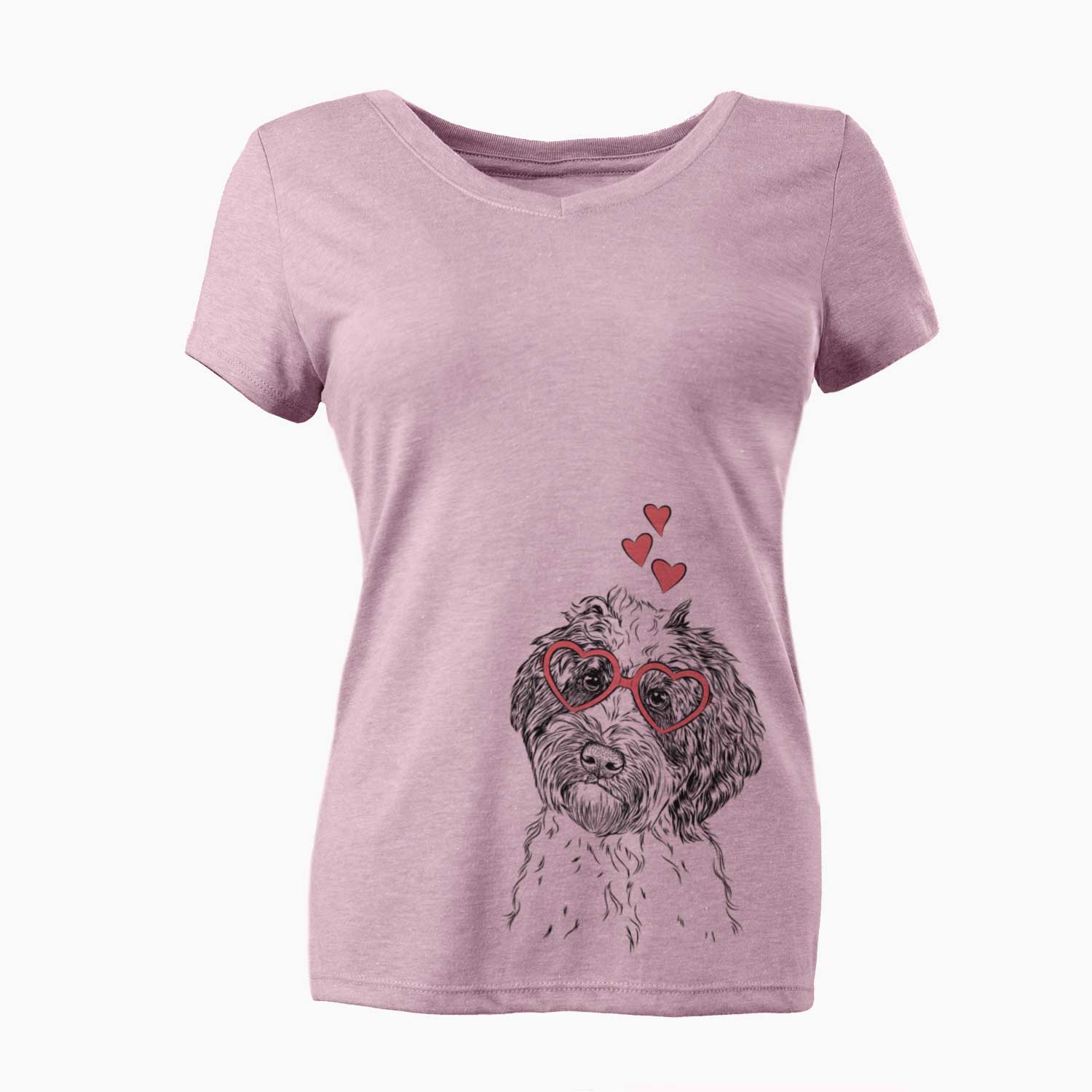 Valentine Rooney the Aussiedoodle - Women's V-neck Shirt