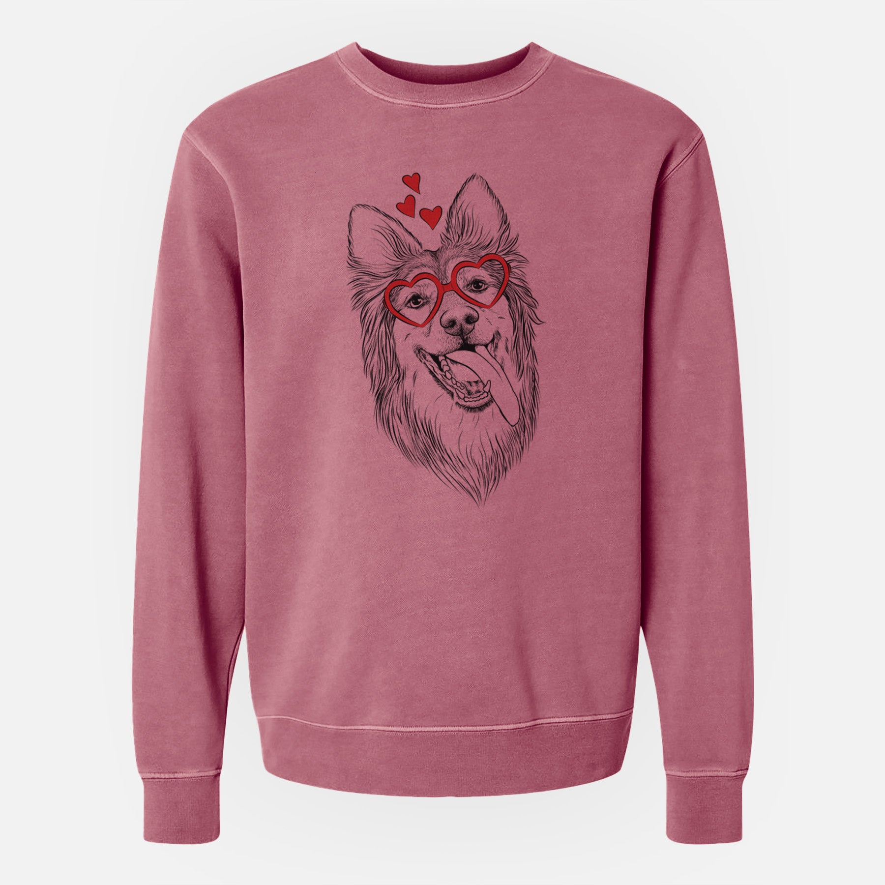 Valentine Rosalie the German Shepherd Mix - Unisex Pigment Dyed Crew Sweatshirt