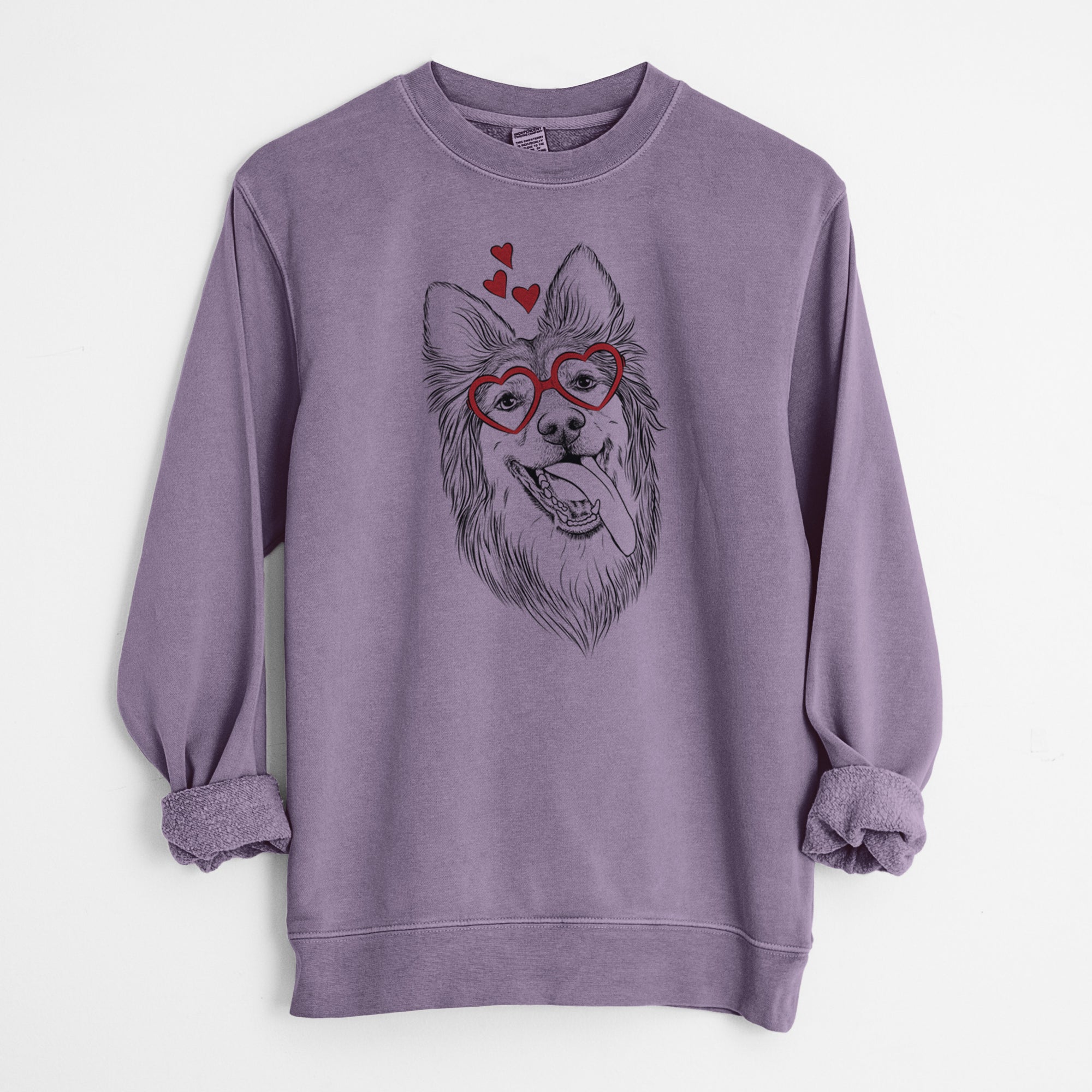 Valentine Rosalie the German Shepherd Mix - Unisex Pigment Dyed Crew Sweatshirt