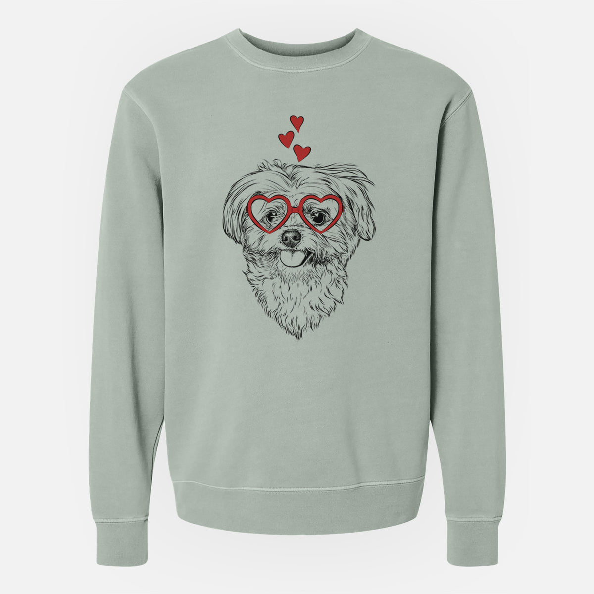 Valentine Rosie the Maltipoo - Unisex Pigment Dyed Crew Sweatshirt