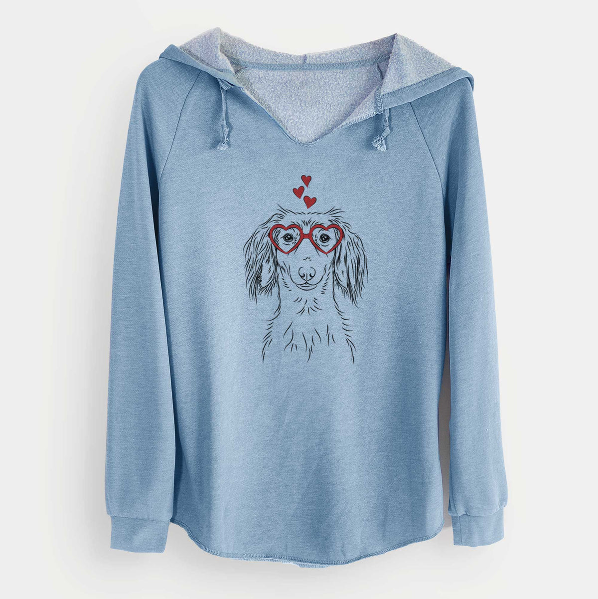 Valentine Roux the Long Haired Dachshund - Cali Wave Hooded Sweatshirt