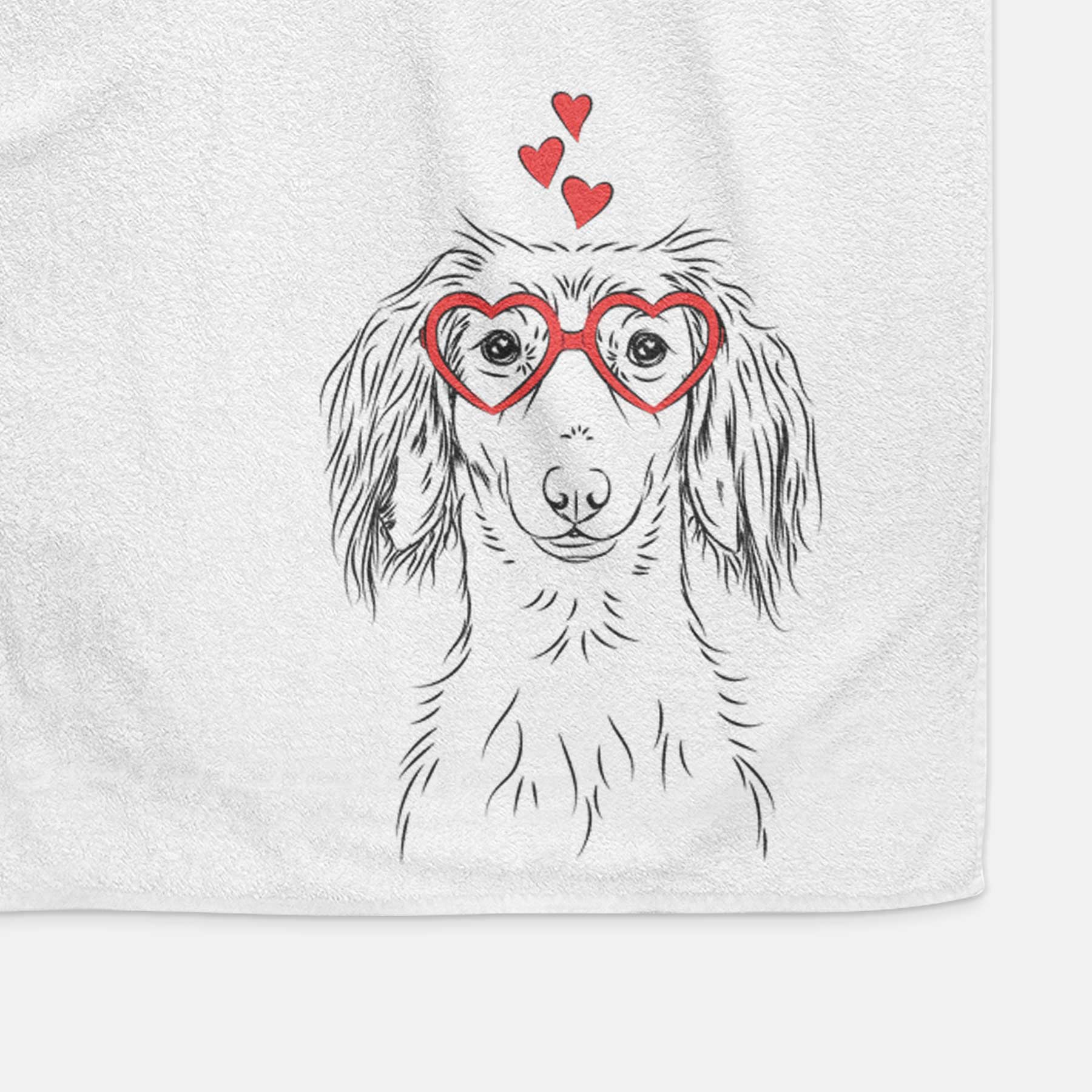 Roux the Long Haired Dachshund Decorative Hand Towel