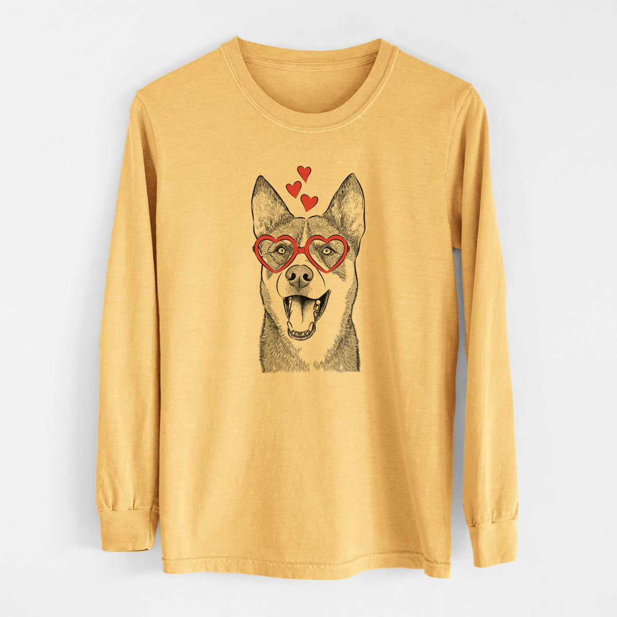Valentine Roux the Siberian Husky - Heavyweight 100% Cotton Long Sleeve
