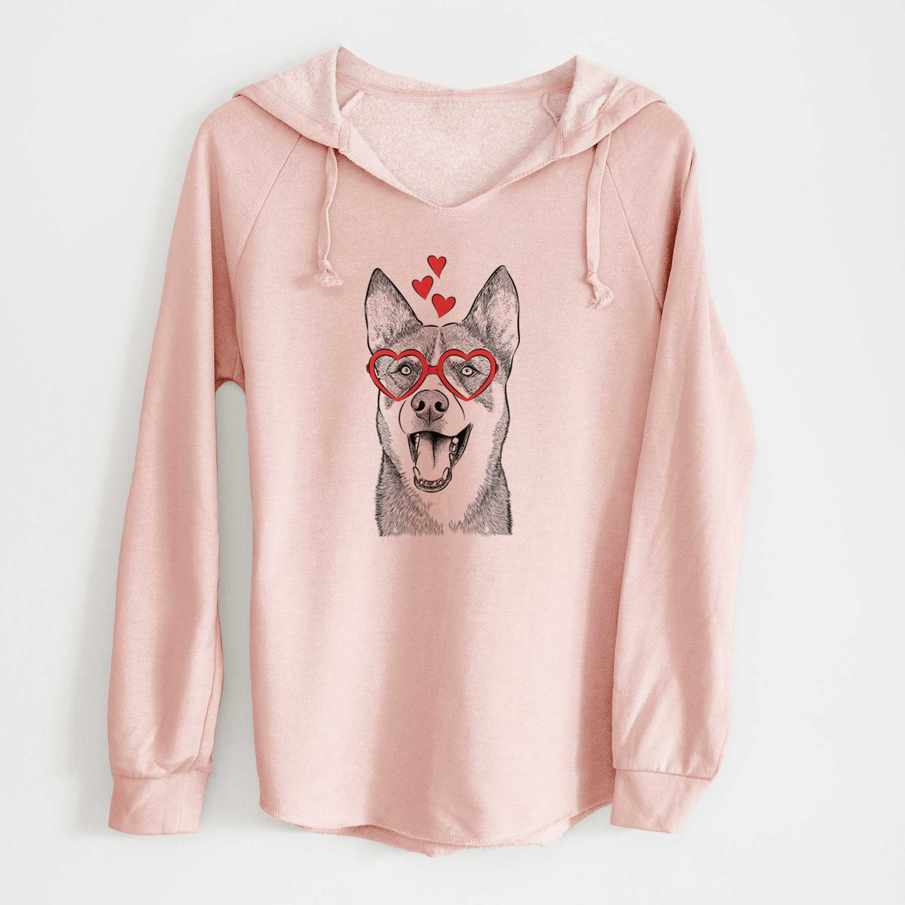 Valentine Roux the Siberian Husky - Cali Wave Hooded Sweatshirt