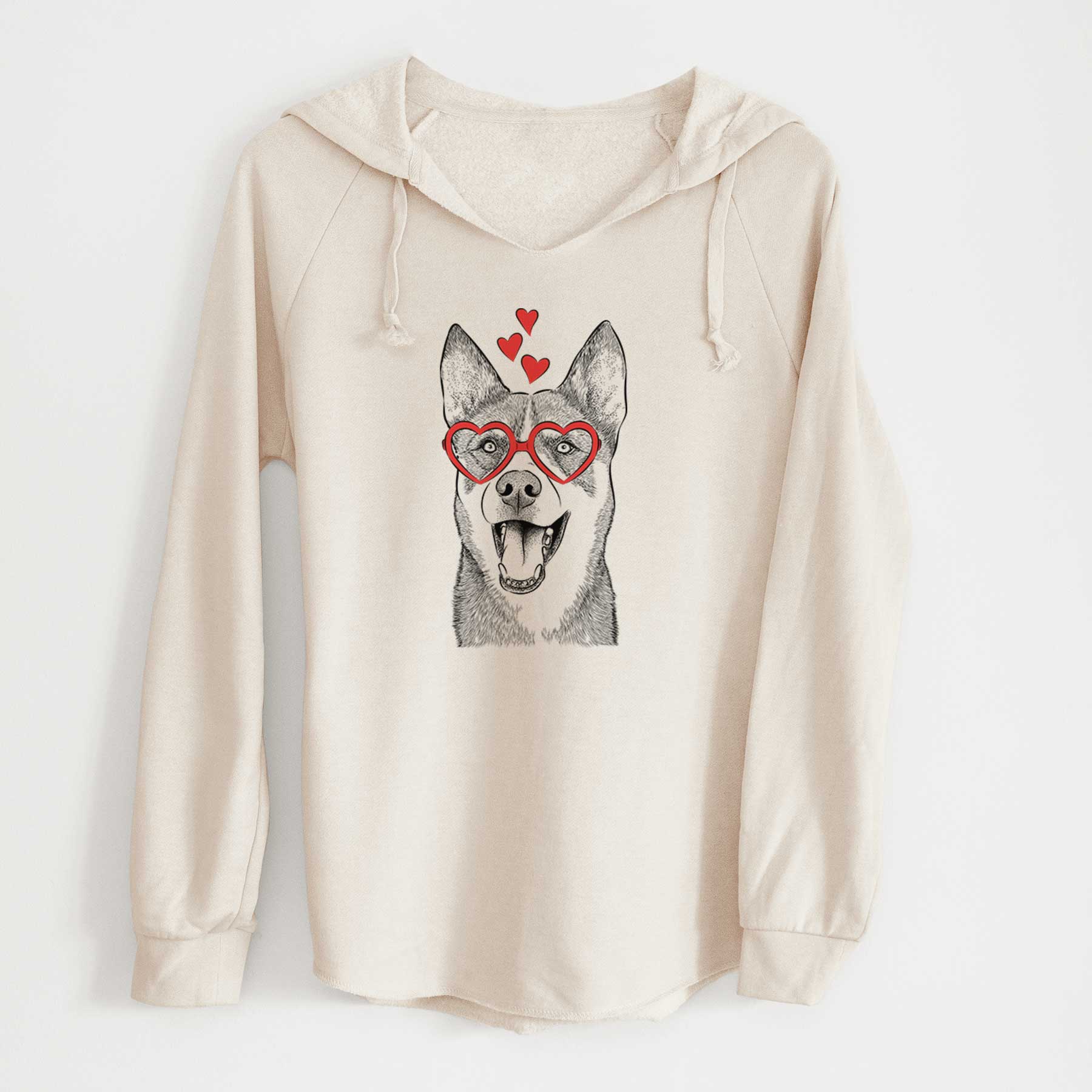 Valentine Roux the Siberian Husky - Cali Wave Hooded Sweatshirt