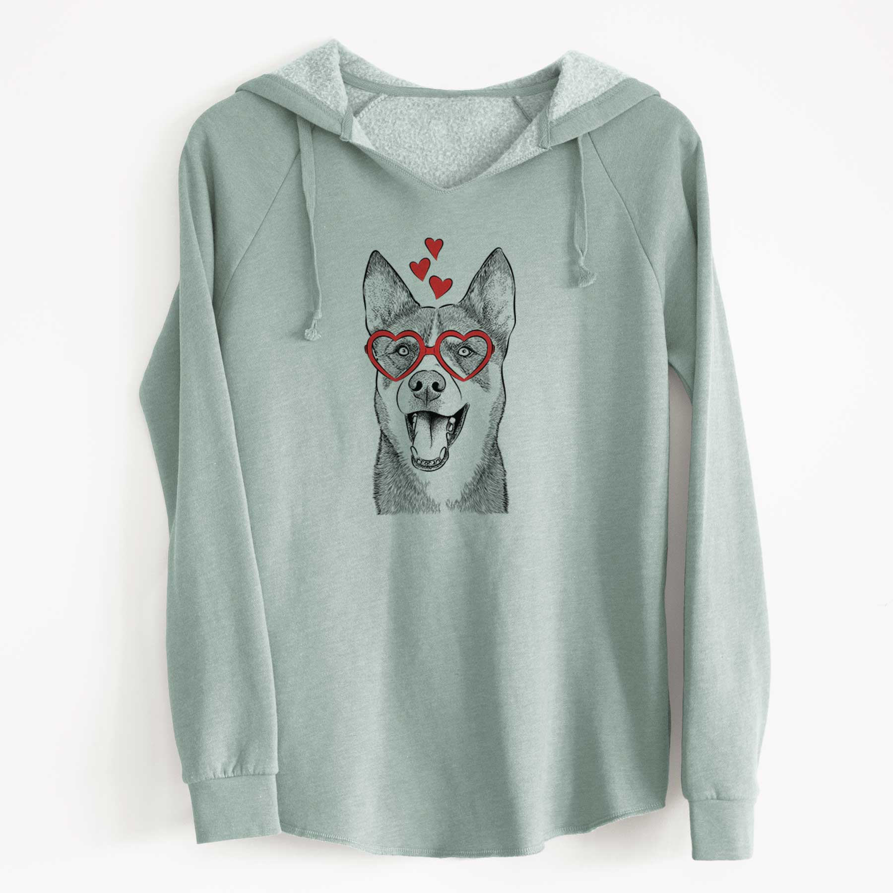 Valentine Roux the Siberian Husky - Cali Wave Hooded Sweatshirt