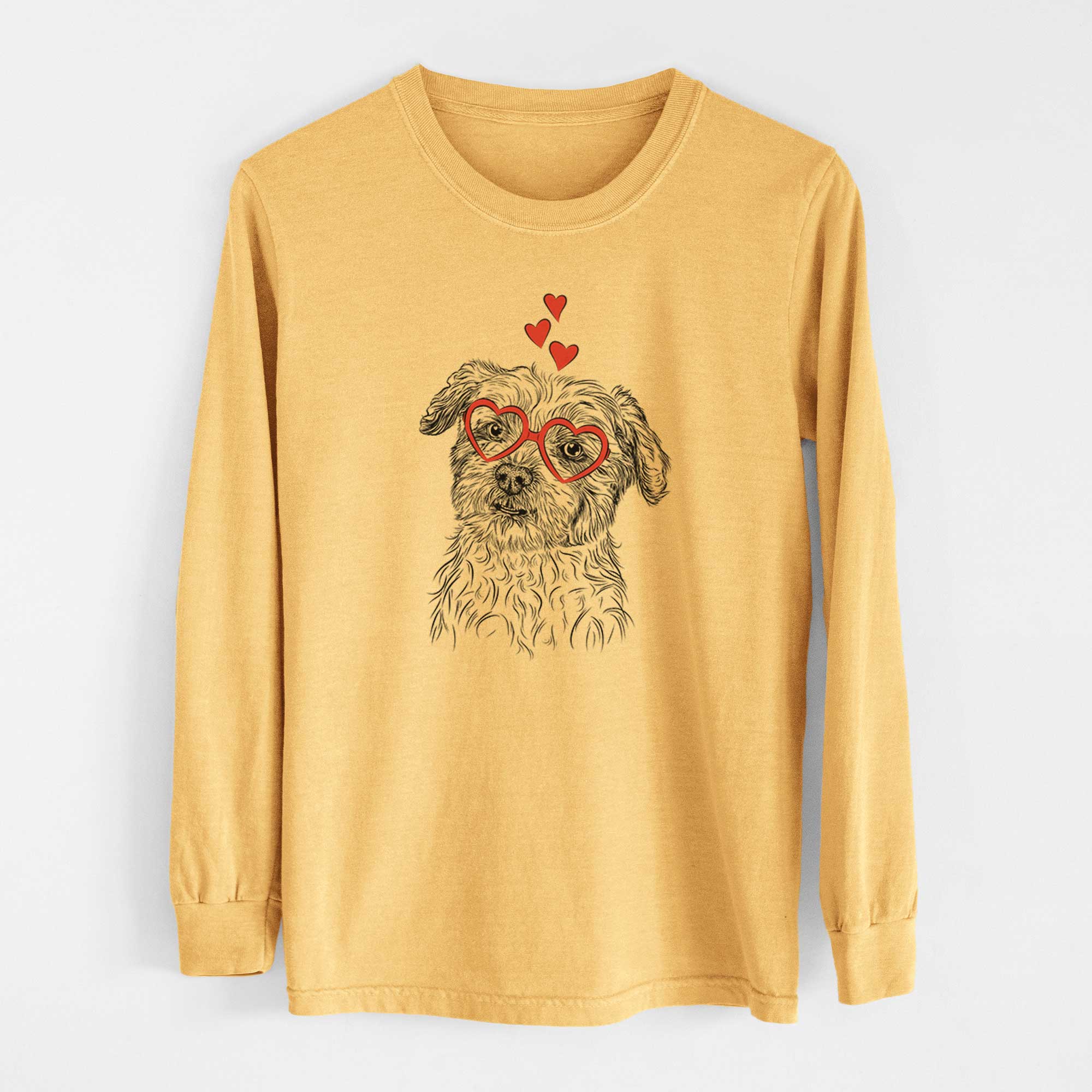 Valentine Roxie the Schnauzer Shih Tzu Mix - Heavyweight 100% Cotton Long Sleeve