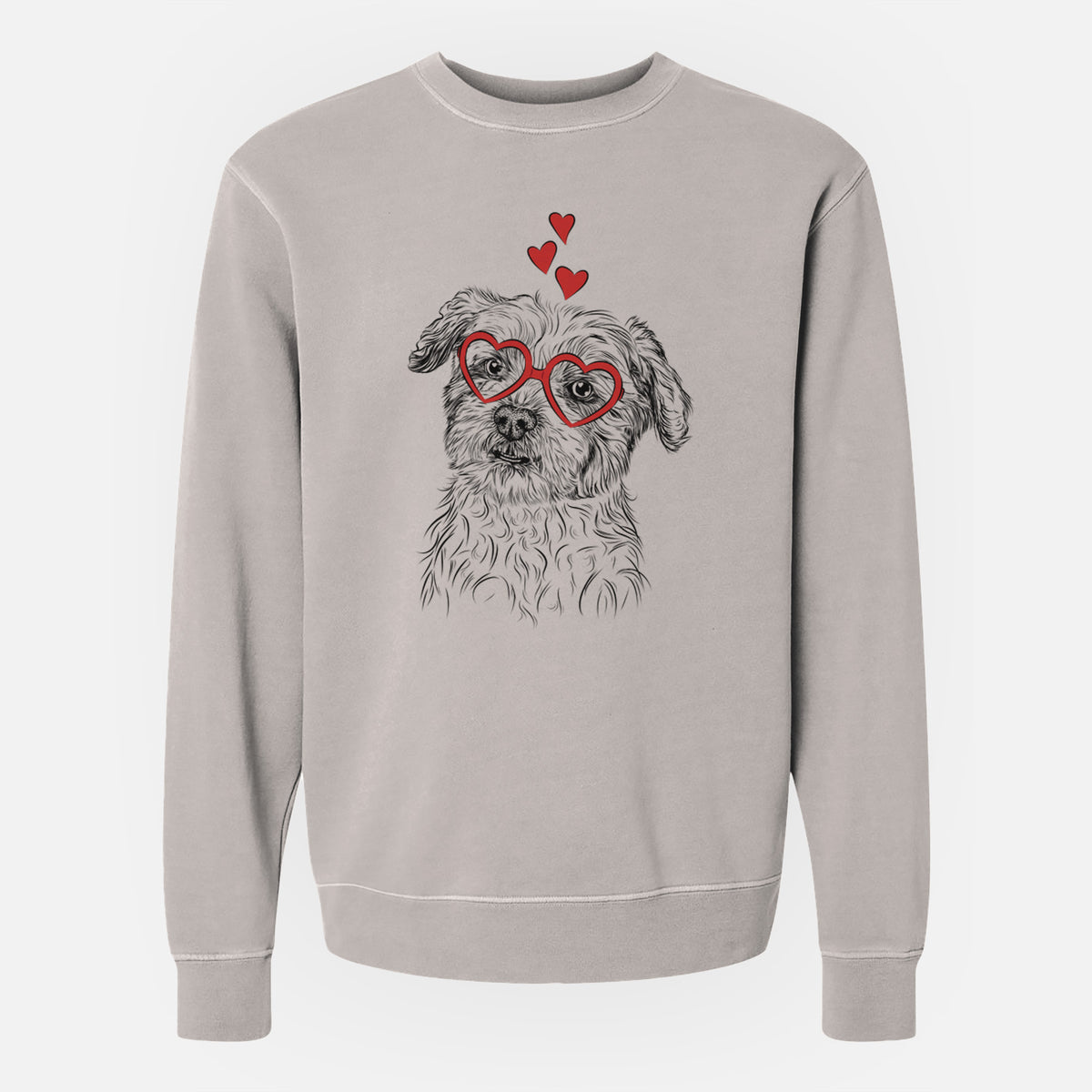 Valentine Roxie the Schnauzer Shih Tzu Mix - Unisex Pigment Dyed Crew Sweatshirt