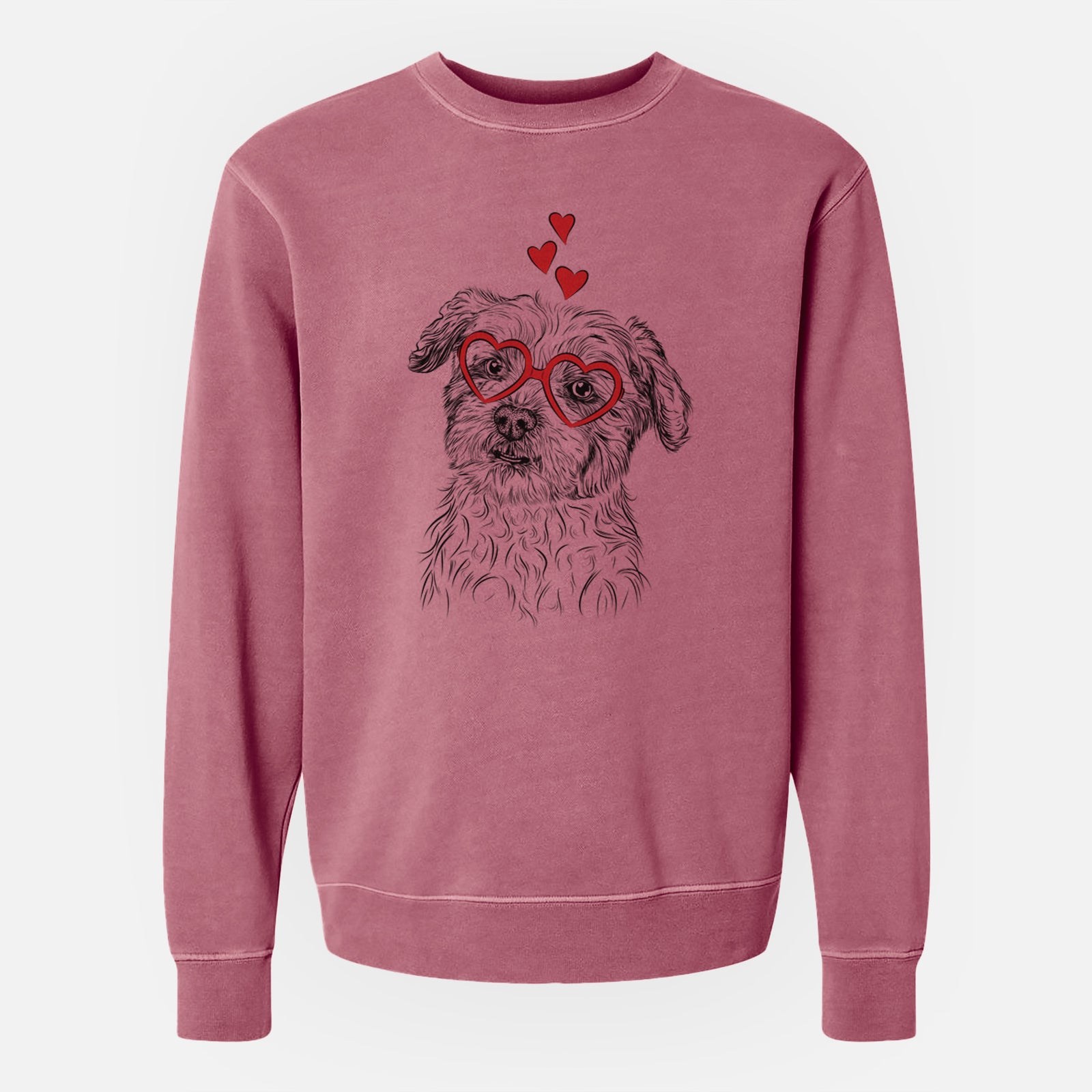 Valentine Roxie the Schnauzer Shih Tzu Mix - Unisex Pigment Dyed Crew Sweatshirt