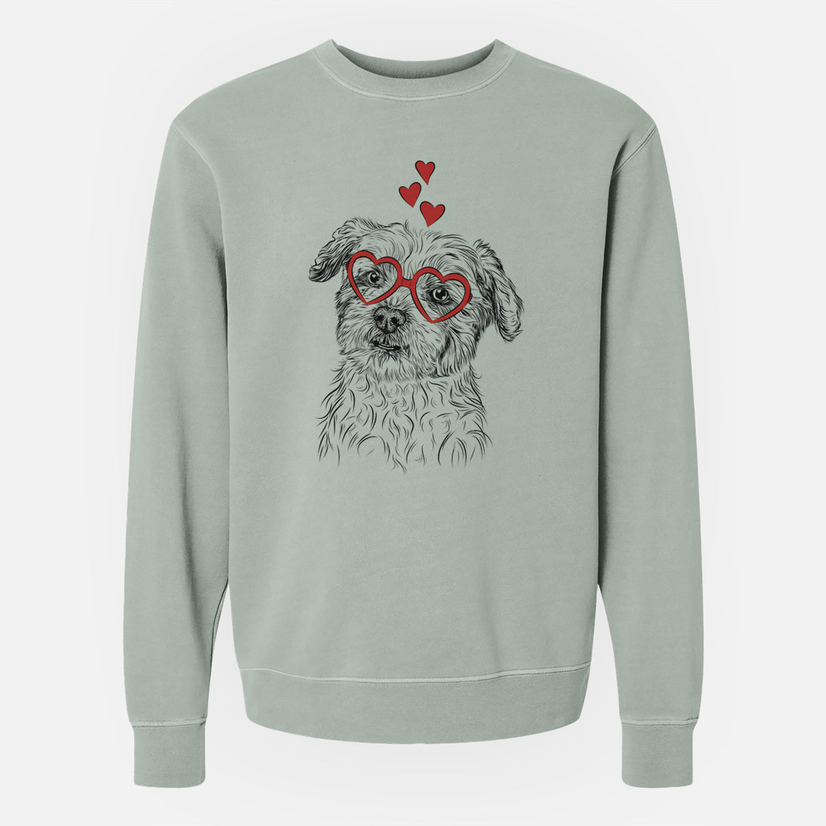 Valentine Roxie the Schnauzer Shih Tzu Mix - Unisex Pigment Dyed Crew Sweatshirt