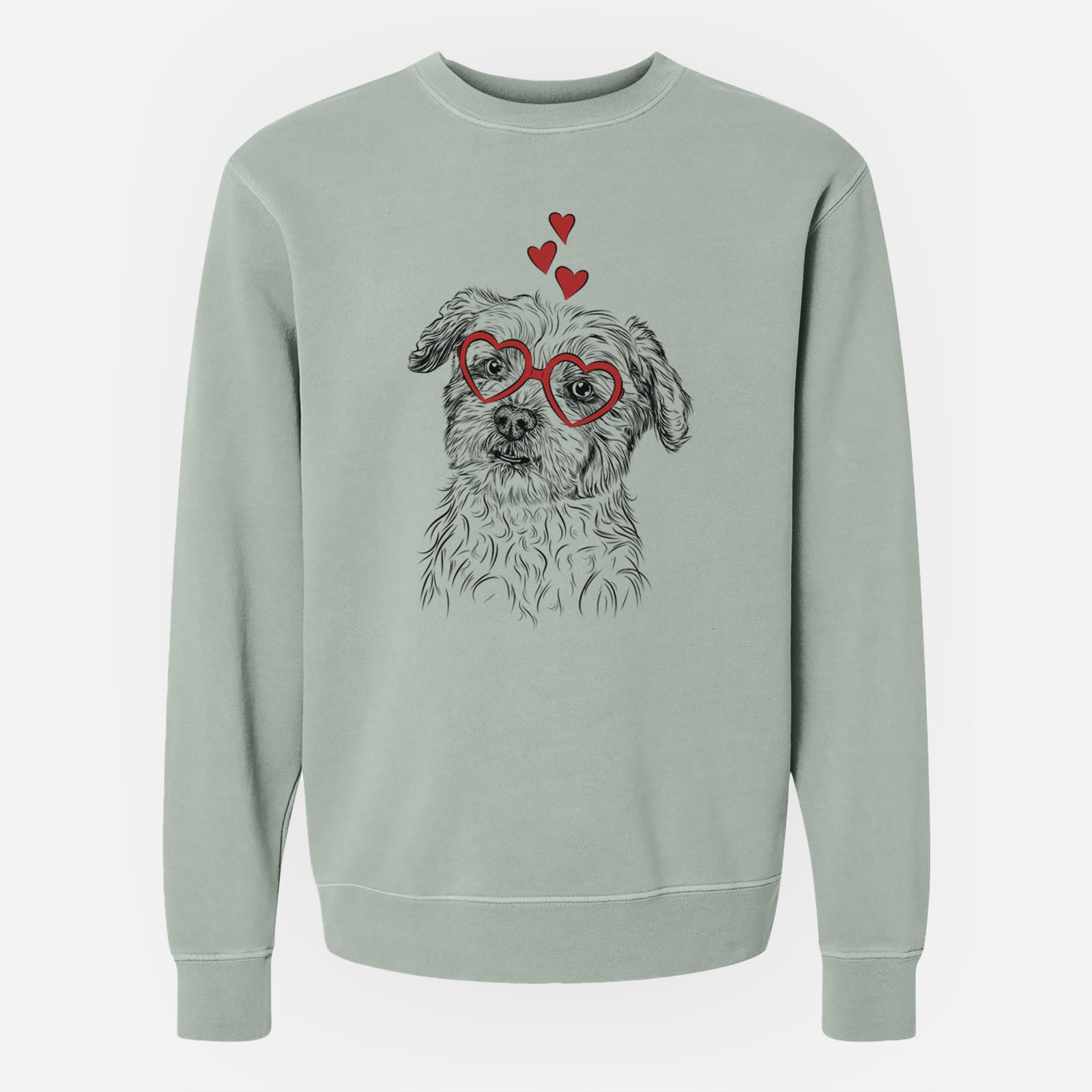 Valentine Roxie the Schnauzer Shih Tzu Mix - Unisex Pigment Dyed Crew Sweatshirt