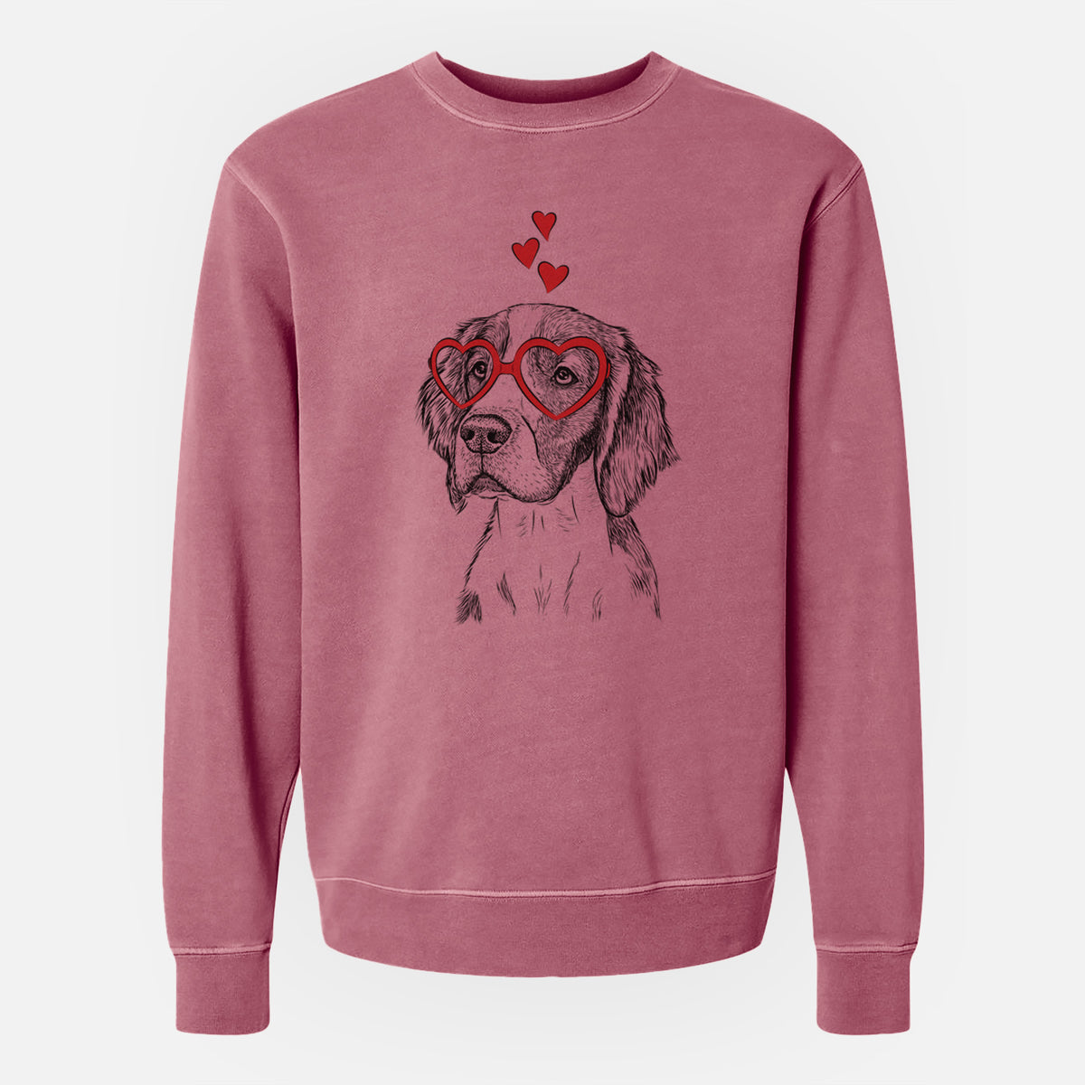 Valentine Roxy the Welsh Springer Spaniel - Unisex Pigment Dyed Crew Sweatshirt