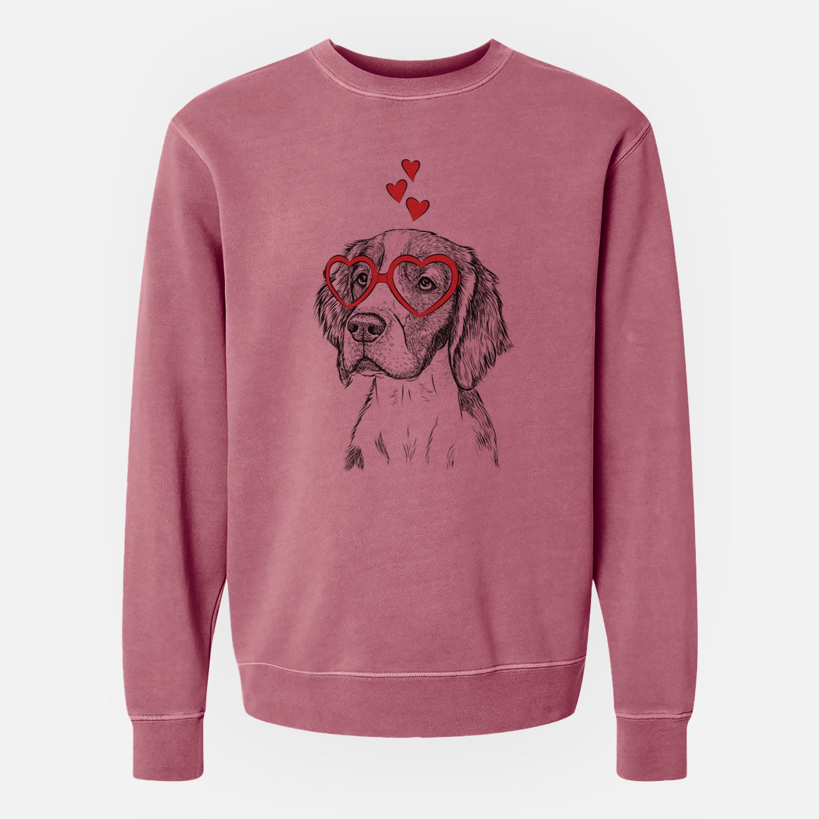 Valentine Roxy the Welsh Springer Spaniel - Unisex Pigment Dyed Crew Sweatshirt