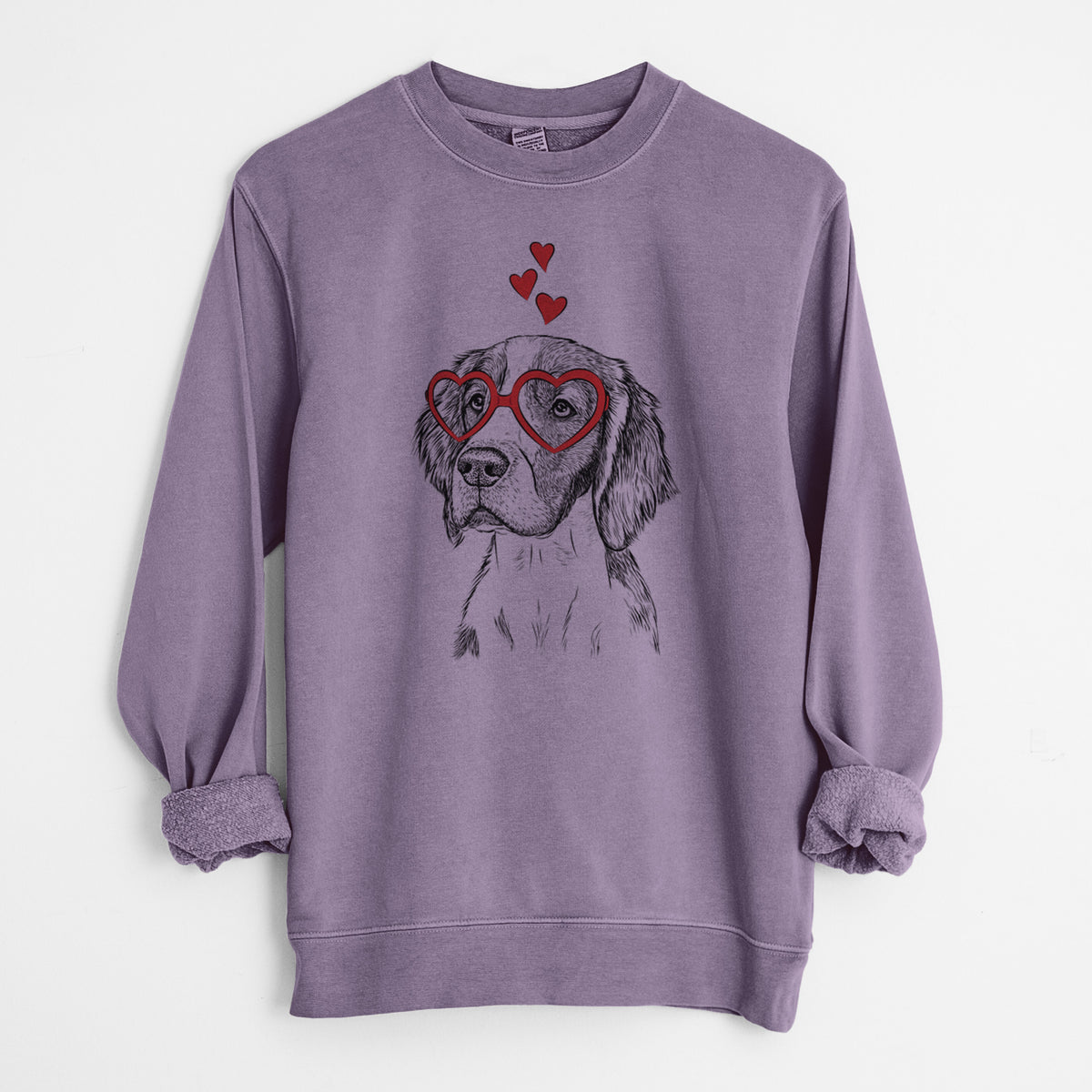 Valentine Roxy the Welsh Springer Spaniel - Unisex Pigment Dyed Crew Sweatshirt