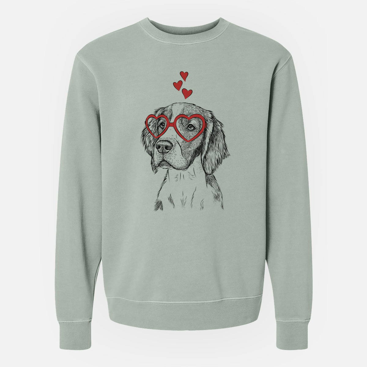 Valentine Roxy the Welsh Springer Spaniel - Unisex Pigment Dyed Crew Sweatshirt