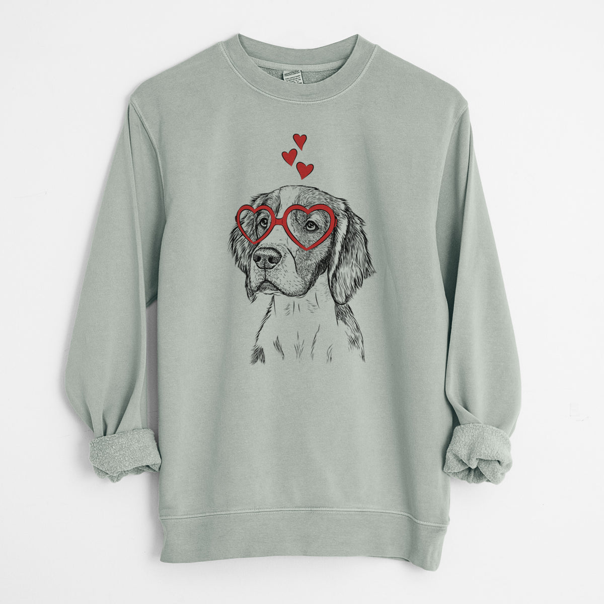Valentine Roxy the Welsh Springer Spaniel - Unisex Pigment Dyed Crew Sweatshirt