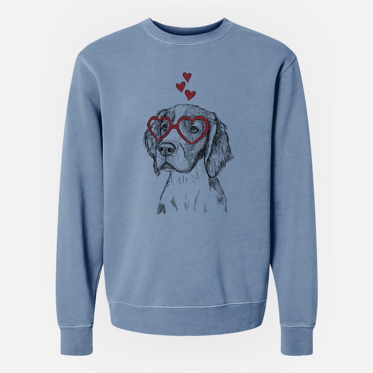 Valentine Roxy the Welsh Springer Spaniel - Unisex Pigment Dyed Crew Sweatshirt