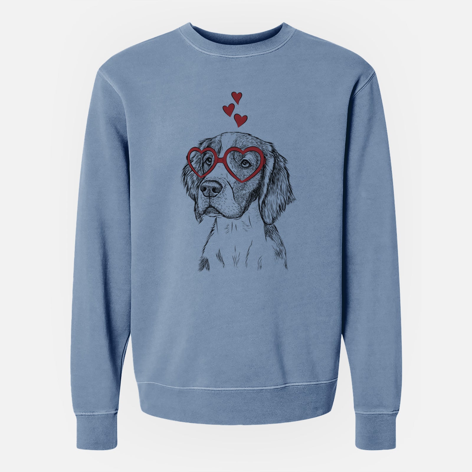 Valentine Roxy the Welsh Springer Spaniel - Unisex Pigment Dyed Crew Sweatshirt