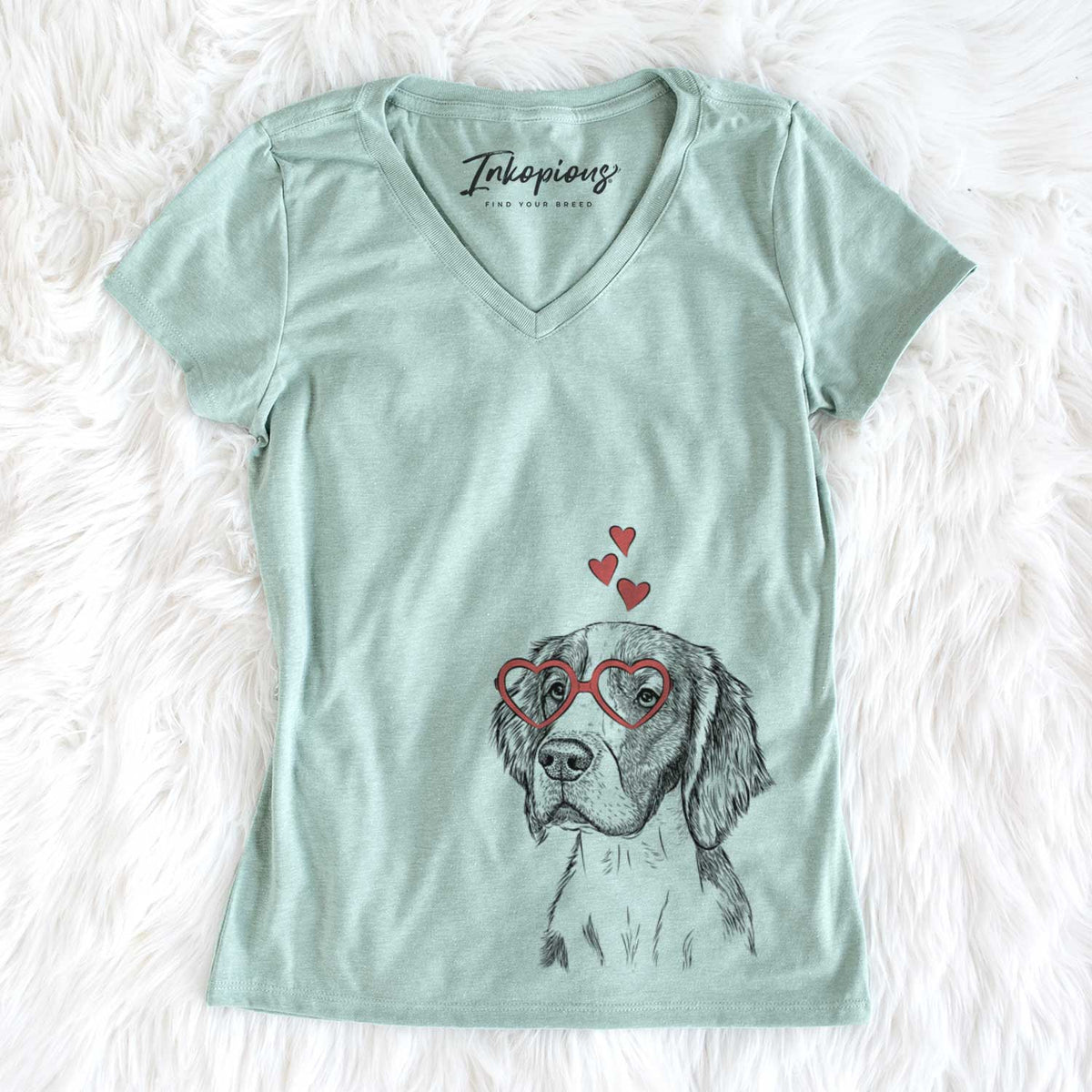 Valentine Roxy the Welsh Springer Spaniel - Women&#39;s V-neck Shirt