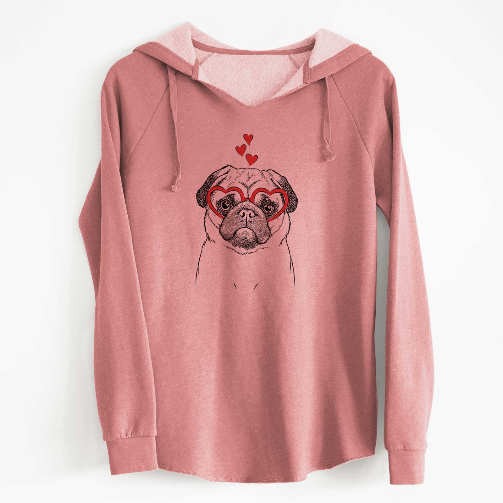 Valentine Ruby the Pug - Cali Wave Hooded Sweatshirt