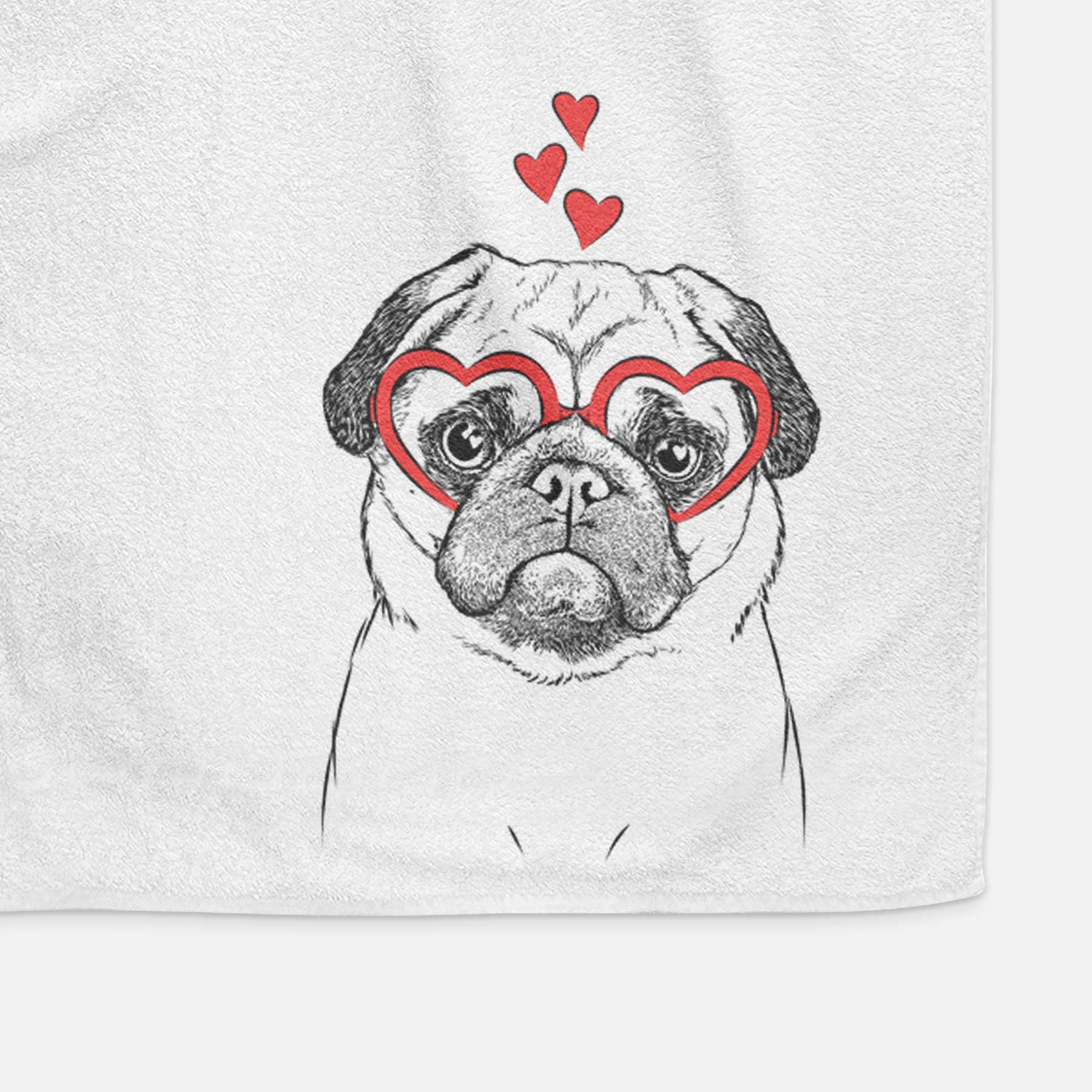 Ruby the Pug Decorative Hand Towel