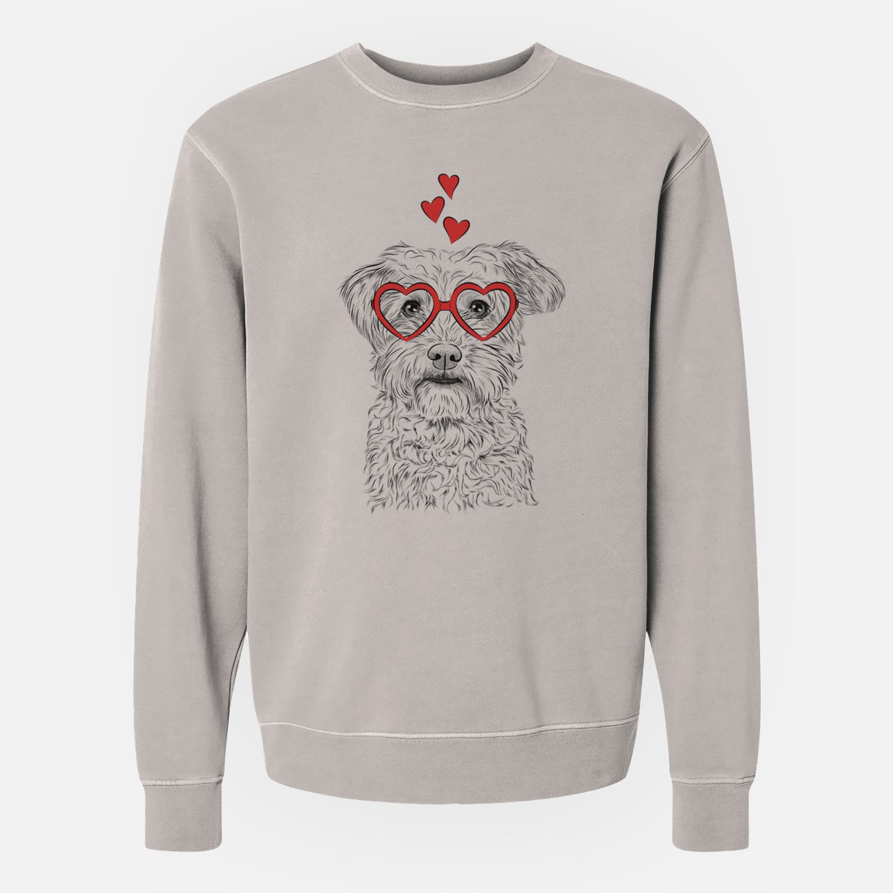 Valentine Rudy the Schnoodle - Unisex Pigment Dyed Crew Sweatshirt