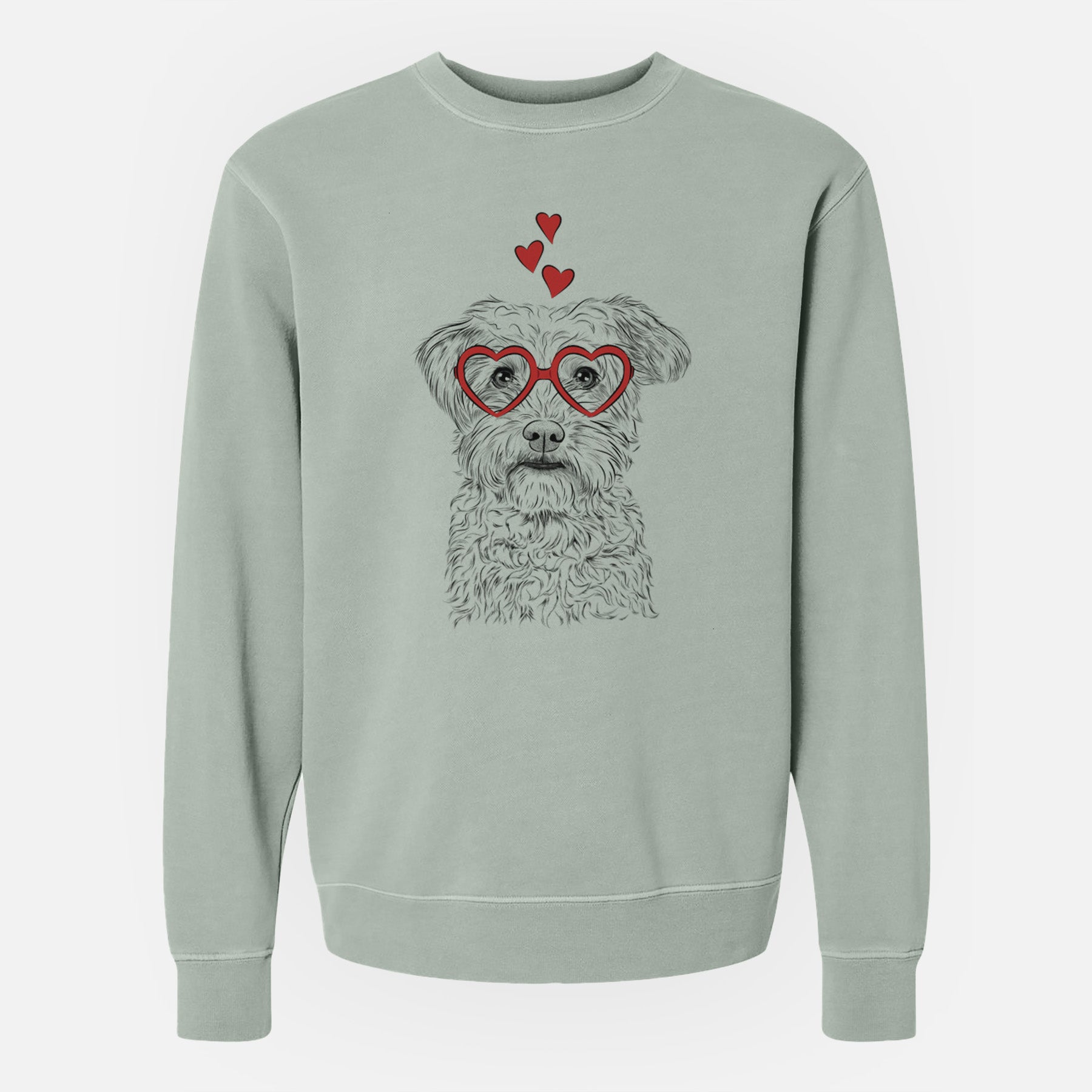 Valentine Rudy the Schnoodle - Unisex Pigment Dyed Crew Sweatshirt