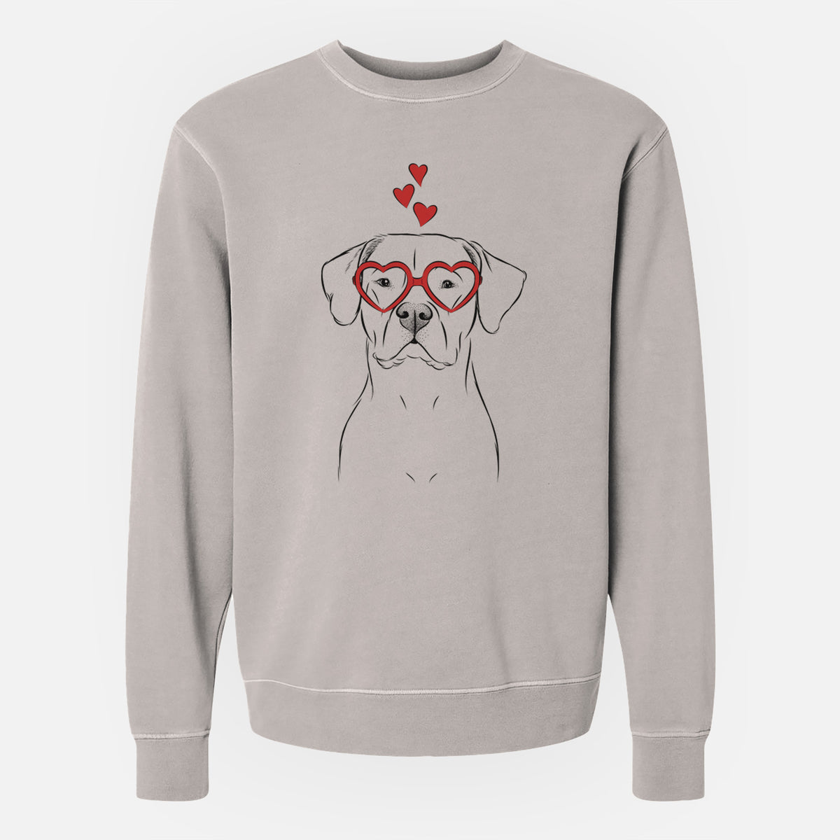 Valentine Rufio the Dogo Argentino - Unisex Pigment Dyed Crew Sweatshirt