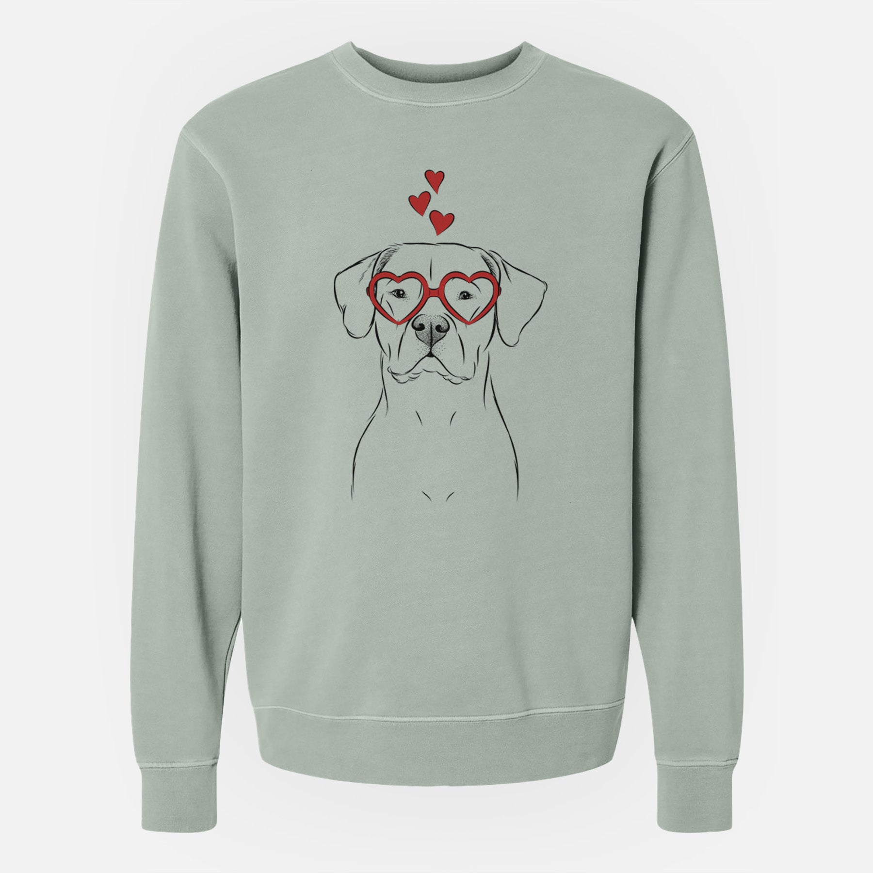 Valentine Rufio the Dogo Argentino - Unisex Pigment Dyed Crew Sweatshirt