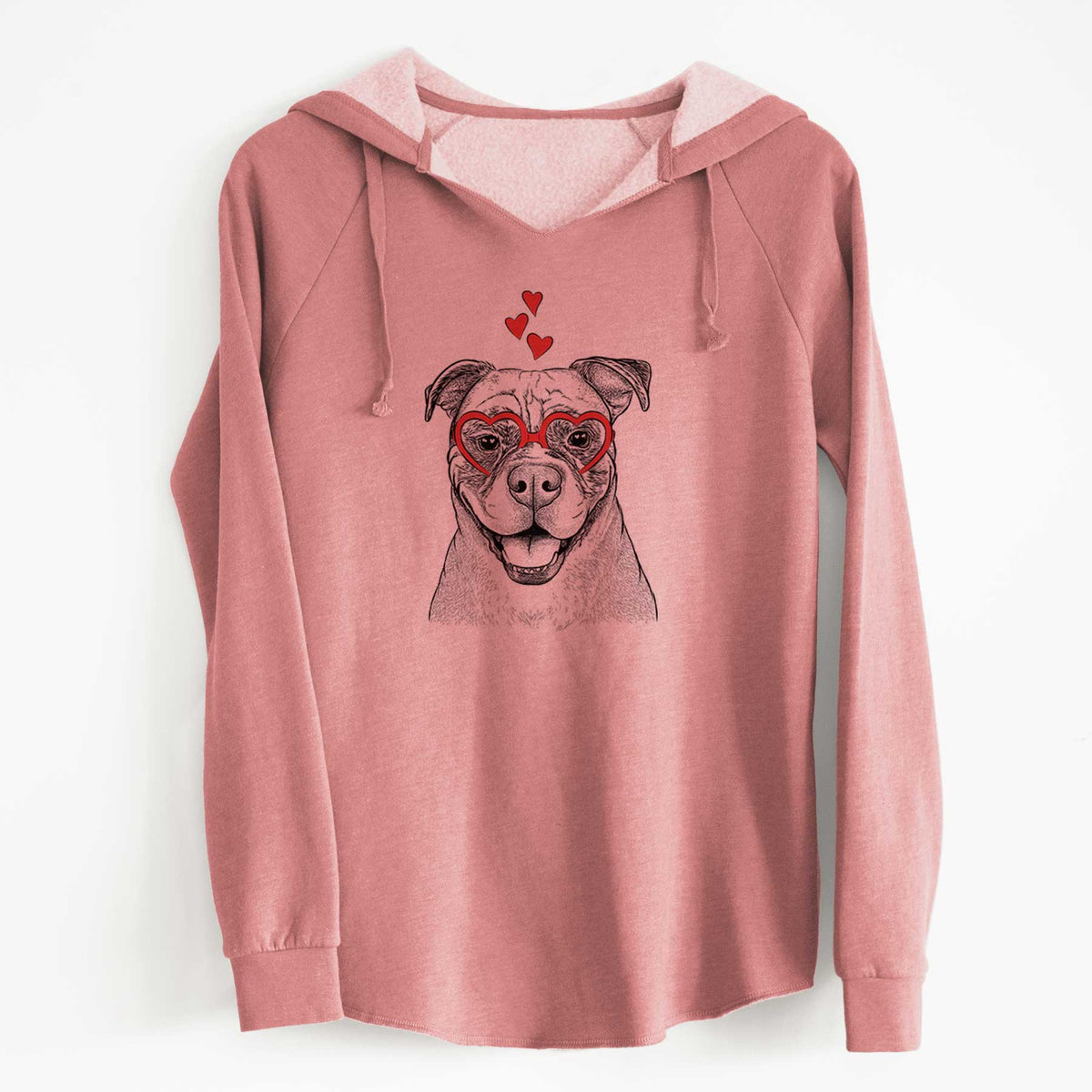 Valentine Rufus the American Bulldog - Cali Wave Hooded Sweatshirt