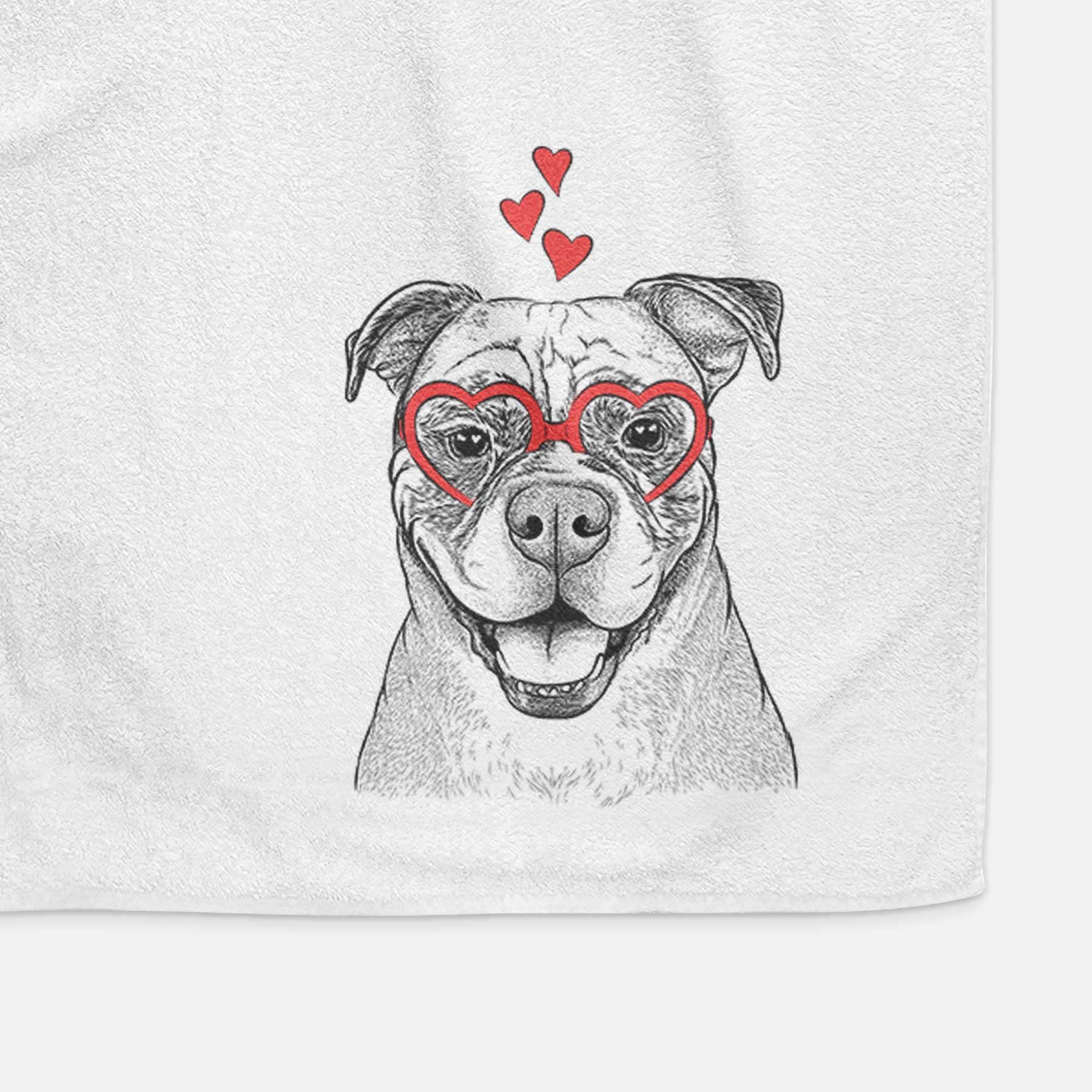 Rufus the American Bulldog Decorative Hand Towel