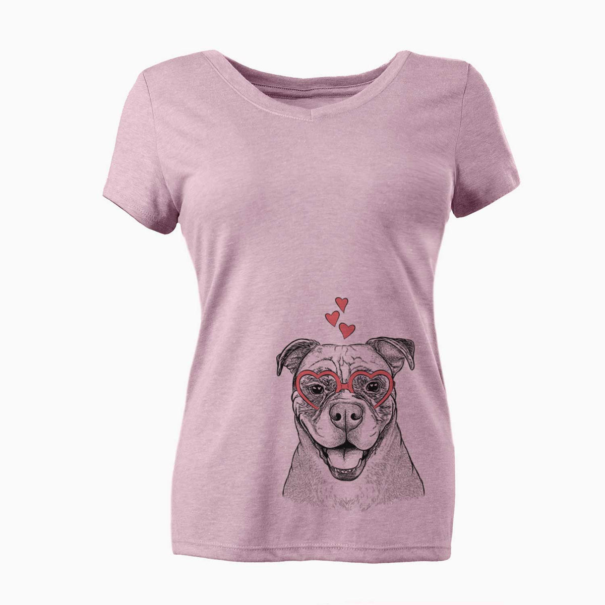 Rufus the American Bulldog - Women's V-neck Shirt