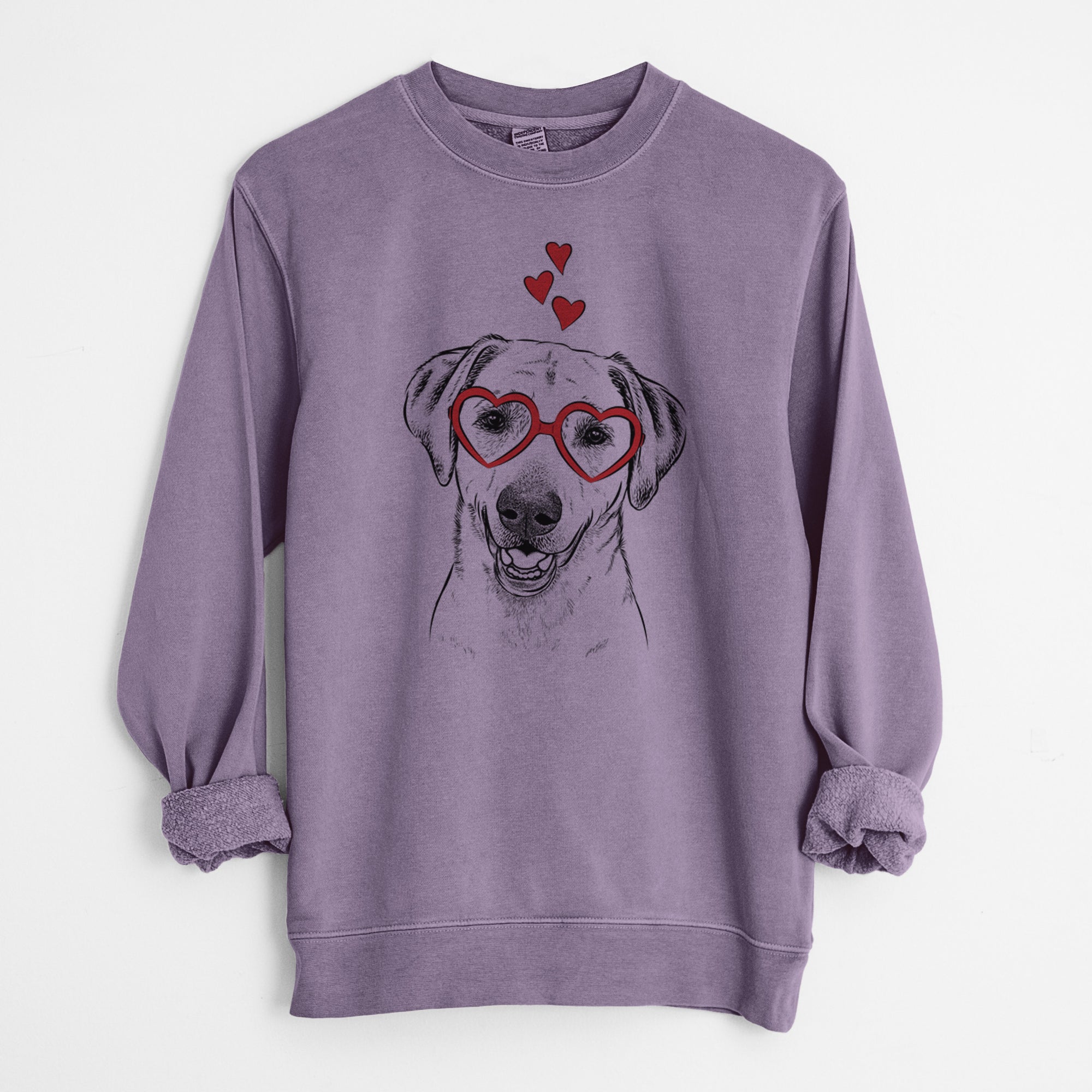 Valentine Rusty the Labrador Retriever - Unisex Pigment Dyed Crew Sweatshirt